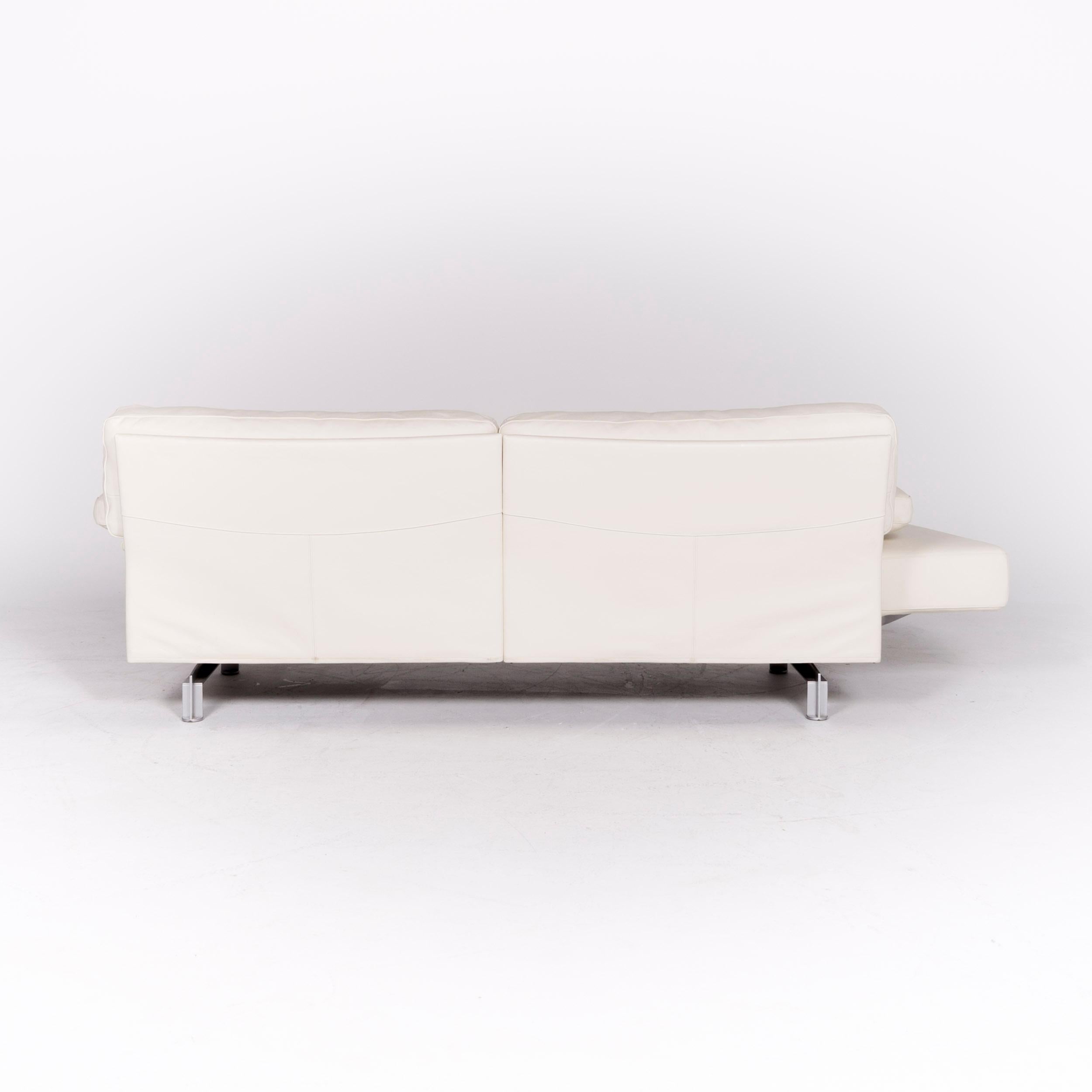 WK Wohnen Gaetano 687 Designer Leather Sofa Set White Genuine Leather 13