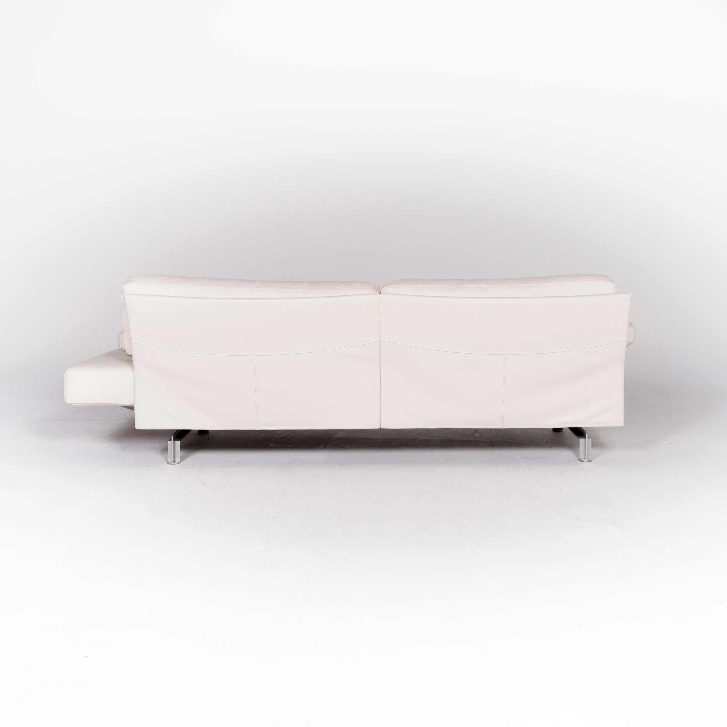 WK Wohnen Gaetano 687 Designer-Leder-Sofa aus weißem echtem Leder mit drei Sitzen im Angebot 4
