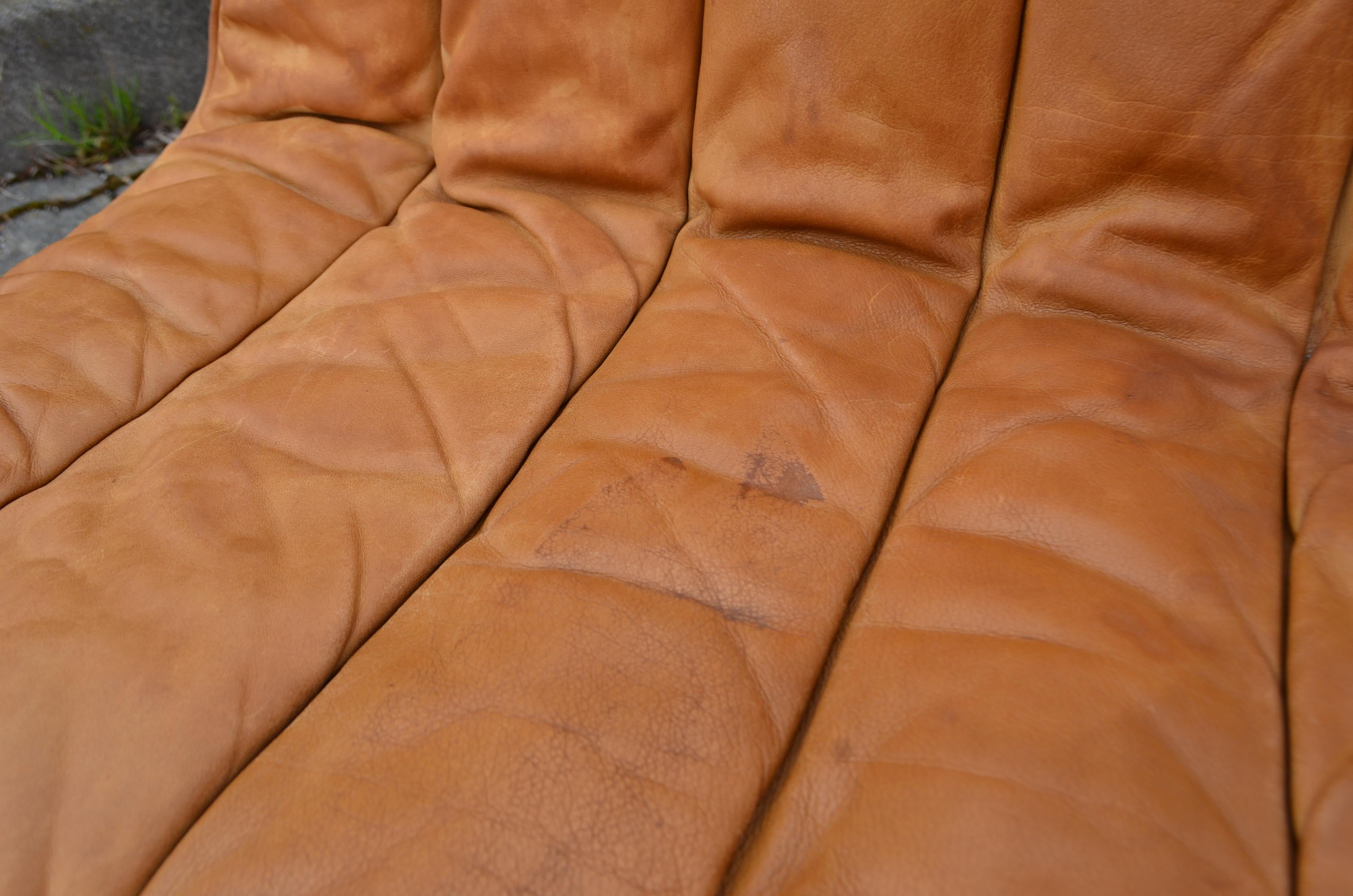  Germany WK Vintage Sectional Lounge Cognac Leather Sofa, 1960s 5