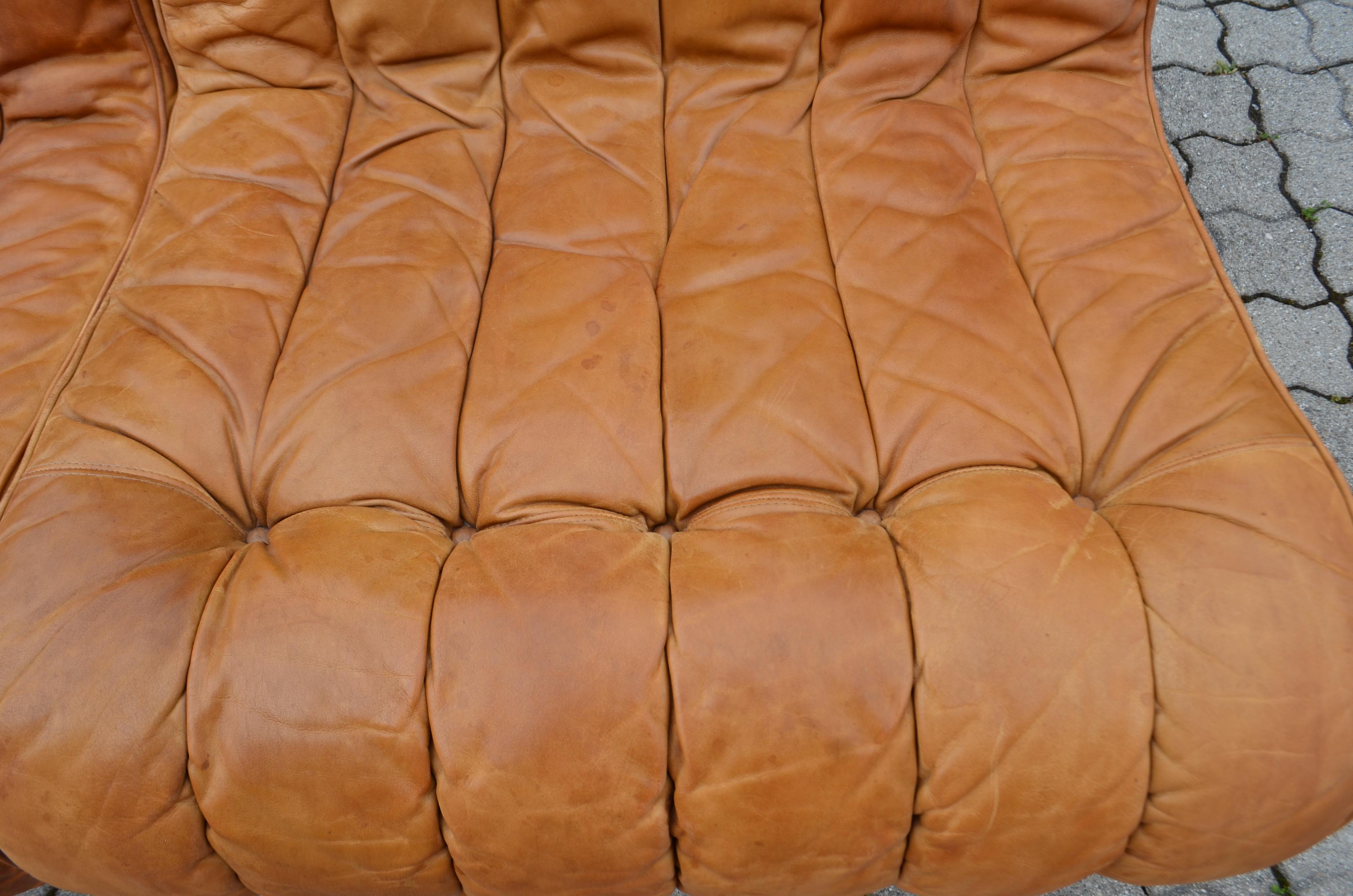  Germany WK Vintage Sectional Lounge Cognac Leather Sofa, 1960s 6