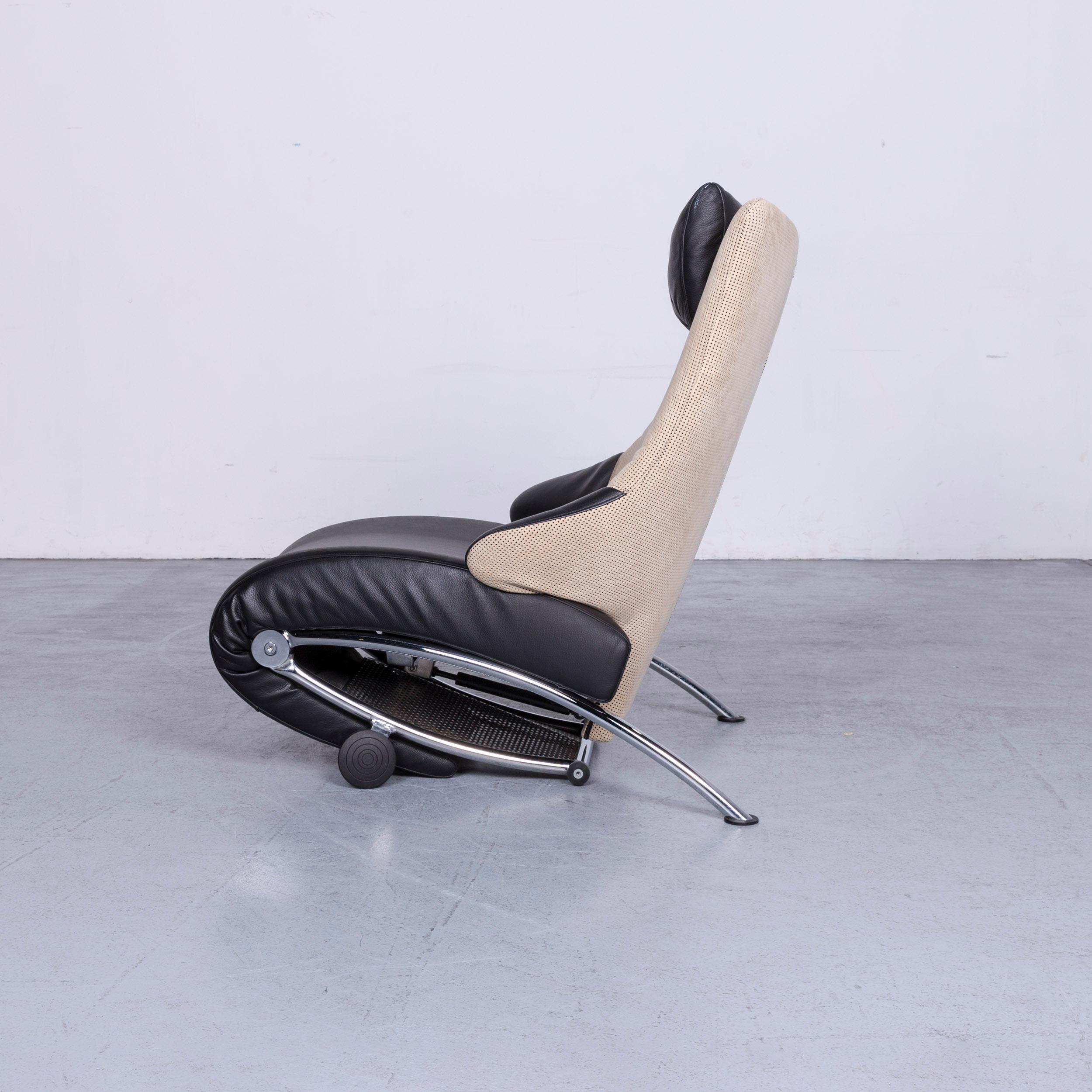 WK Wohnen Solo 699 Designer Leather Chair Black One-Seat 6