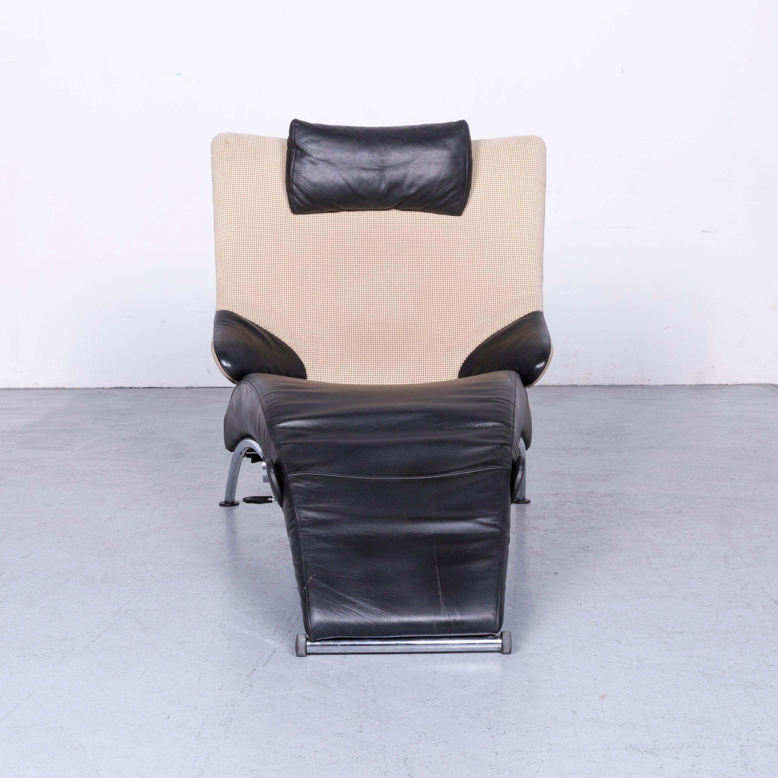German WK Wohnen Solo 699 Designer Leather Chair Black One-Seat