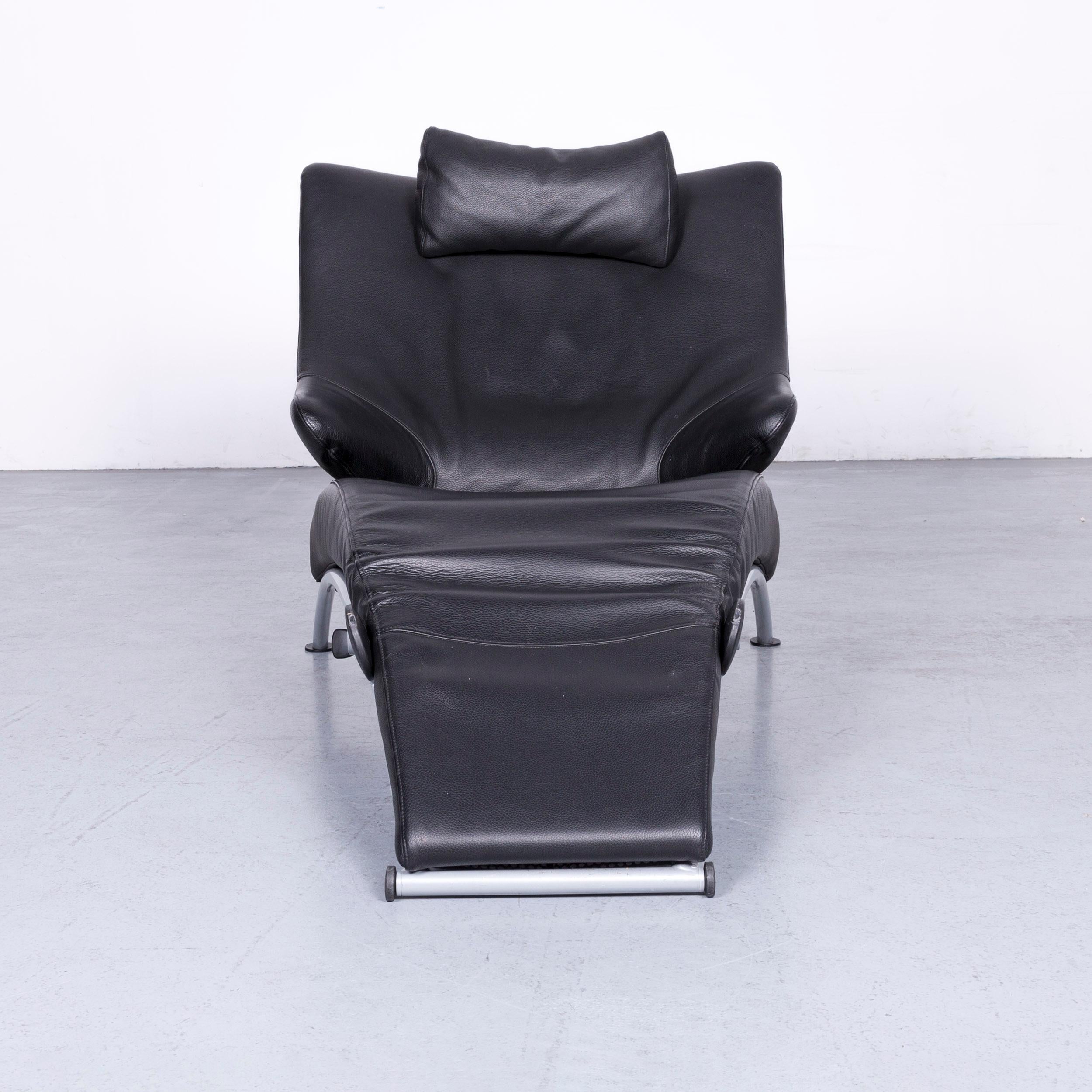 WK Wohnen Solo 699 Designer Leather Chair Black One-Seat In Good Condition For Sale In Cologne, DE