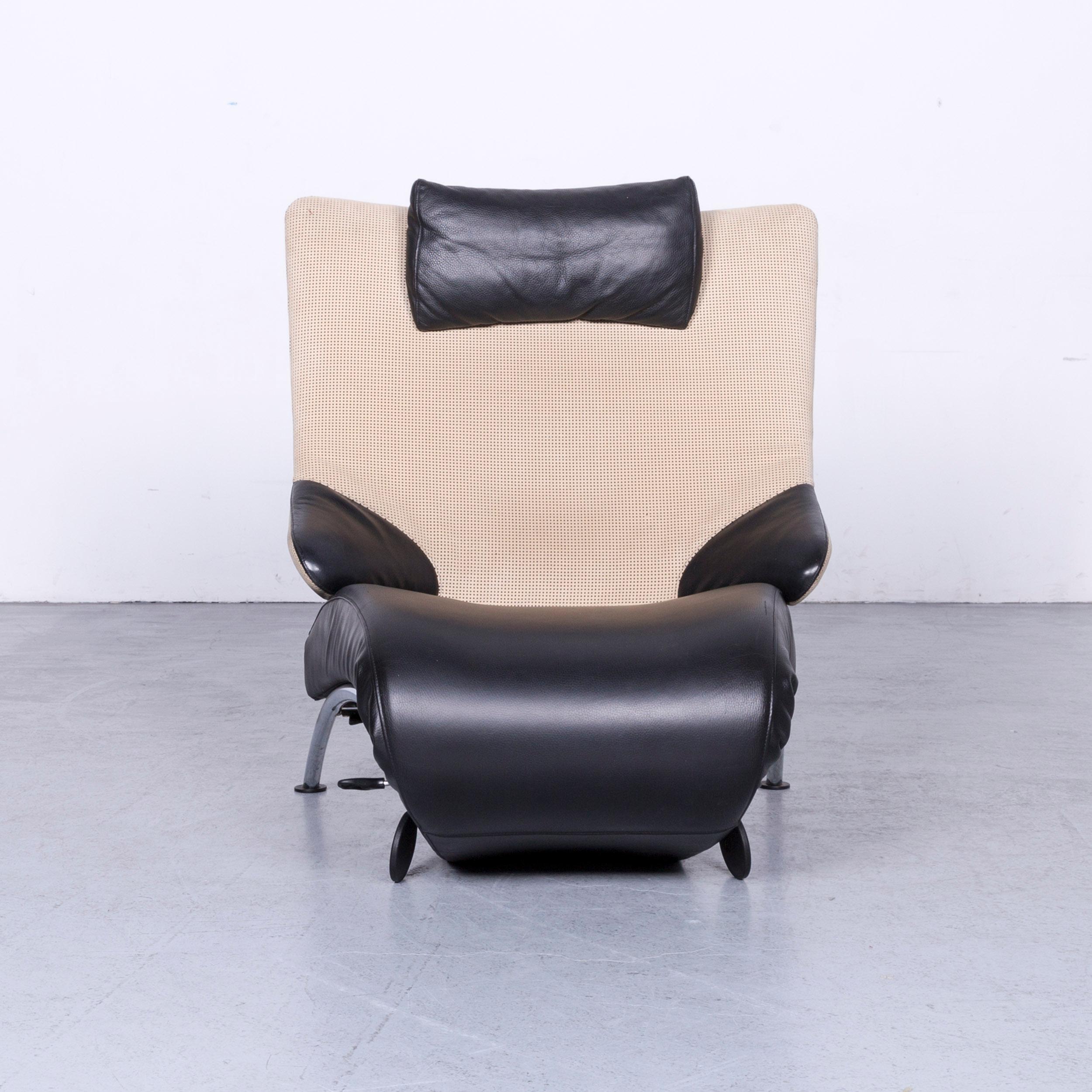 WK Wohnen Solo 699 Designer Leather Chair Black One-Seat In Good Condition In Cologne, DE