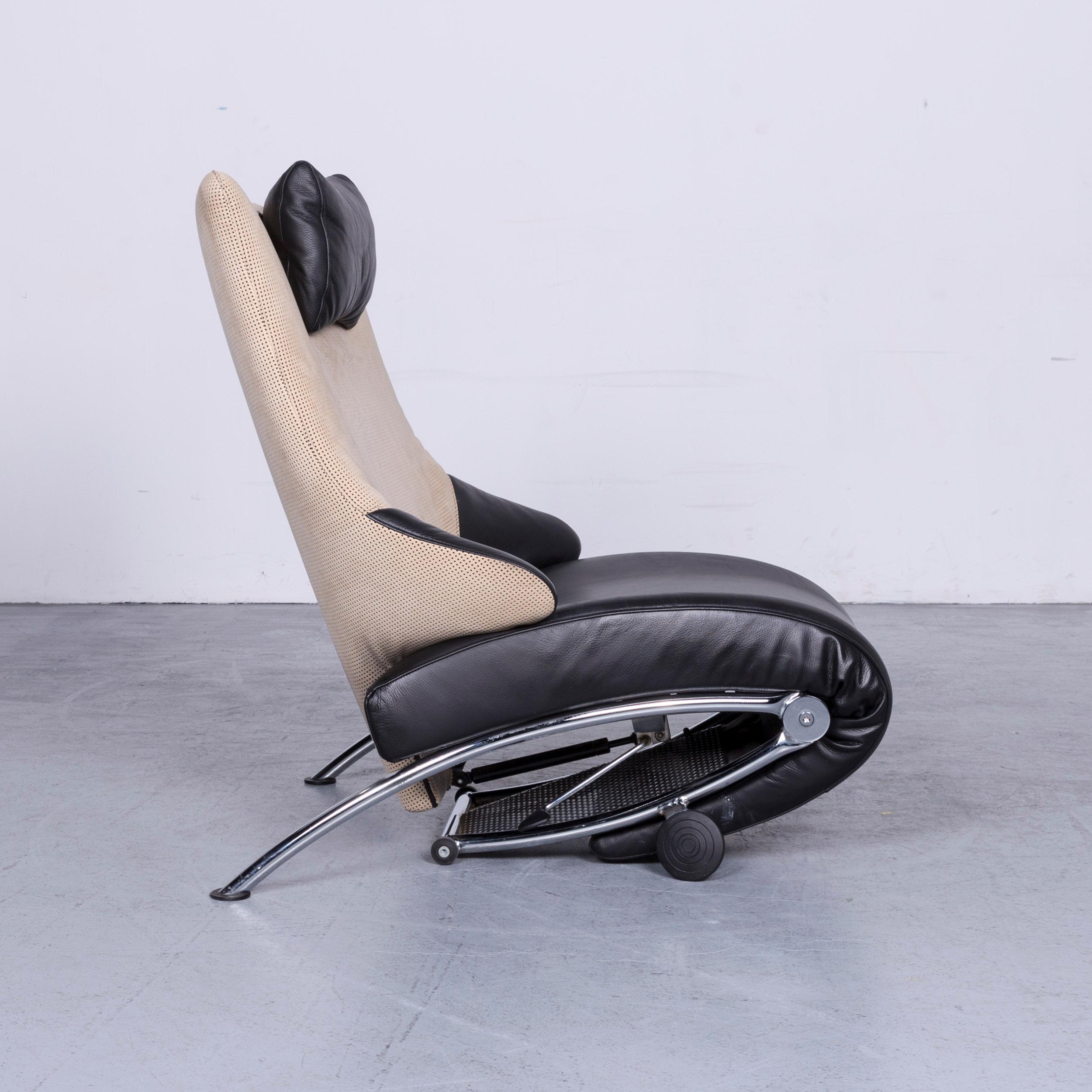 WK Wohnen Solo 699 Designer Leather Chair Black One-Seat 4