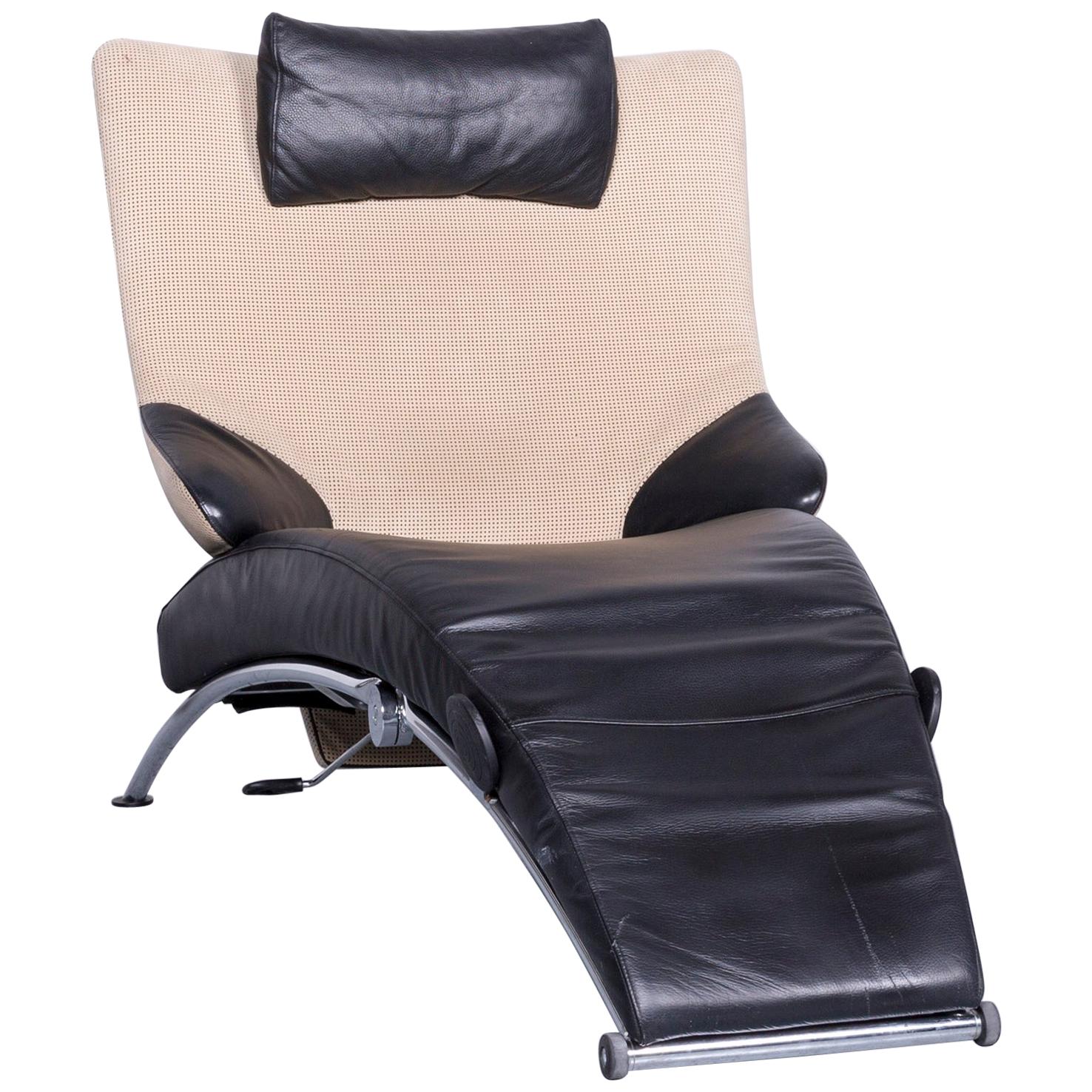 WK Wohnen Solo 699 Designer Leather Chair Black One-Seat