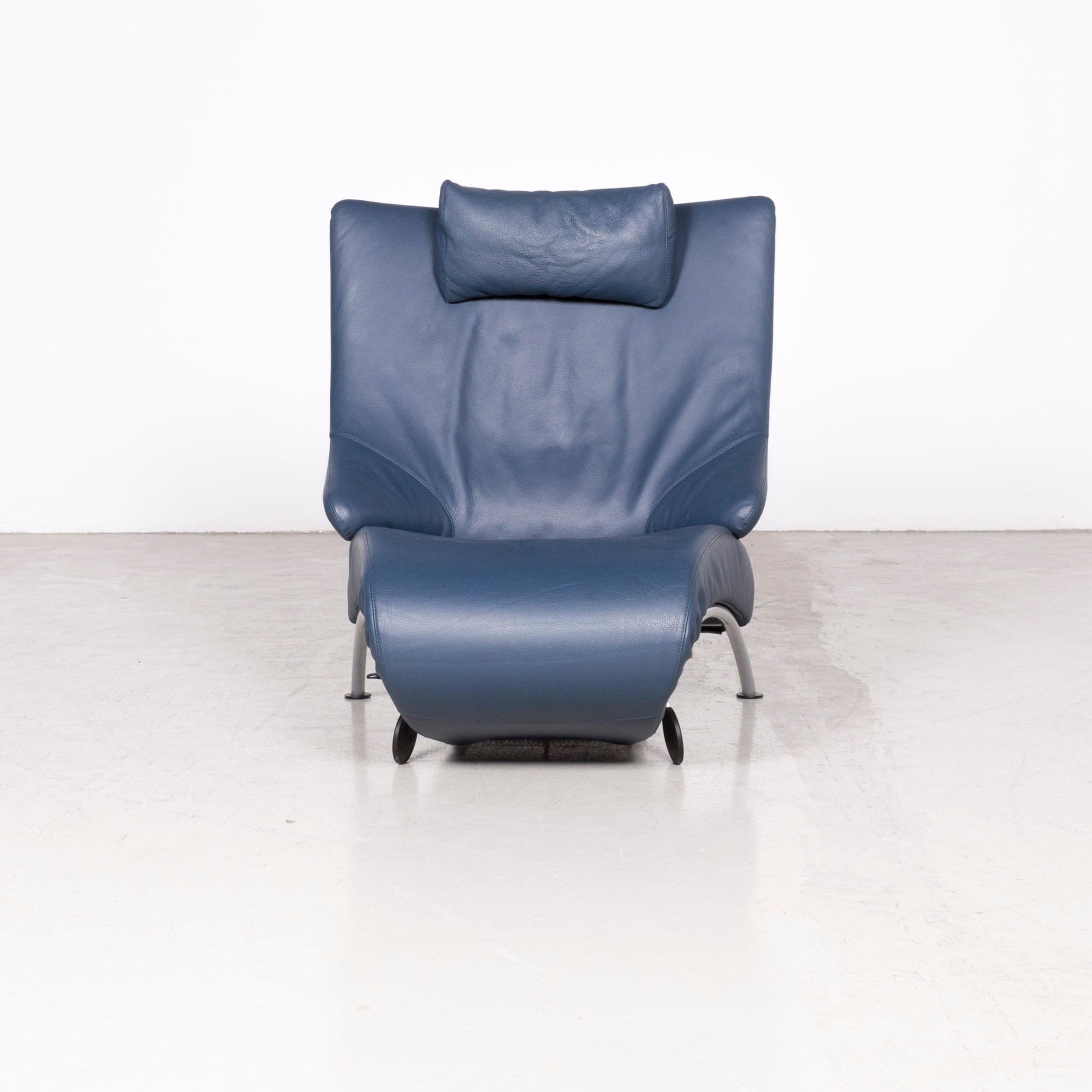 WK Wohnen solo 699 designer leather chair blue one-seat.