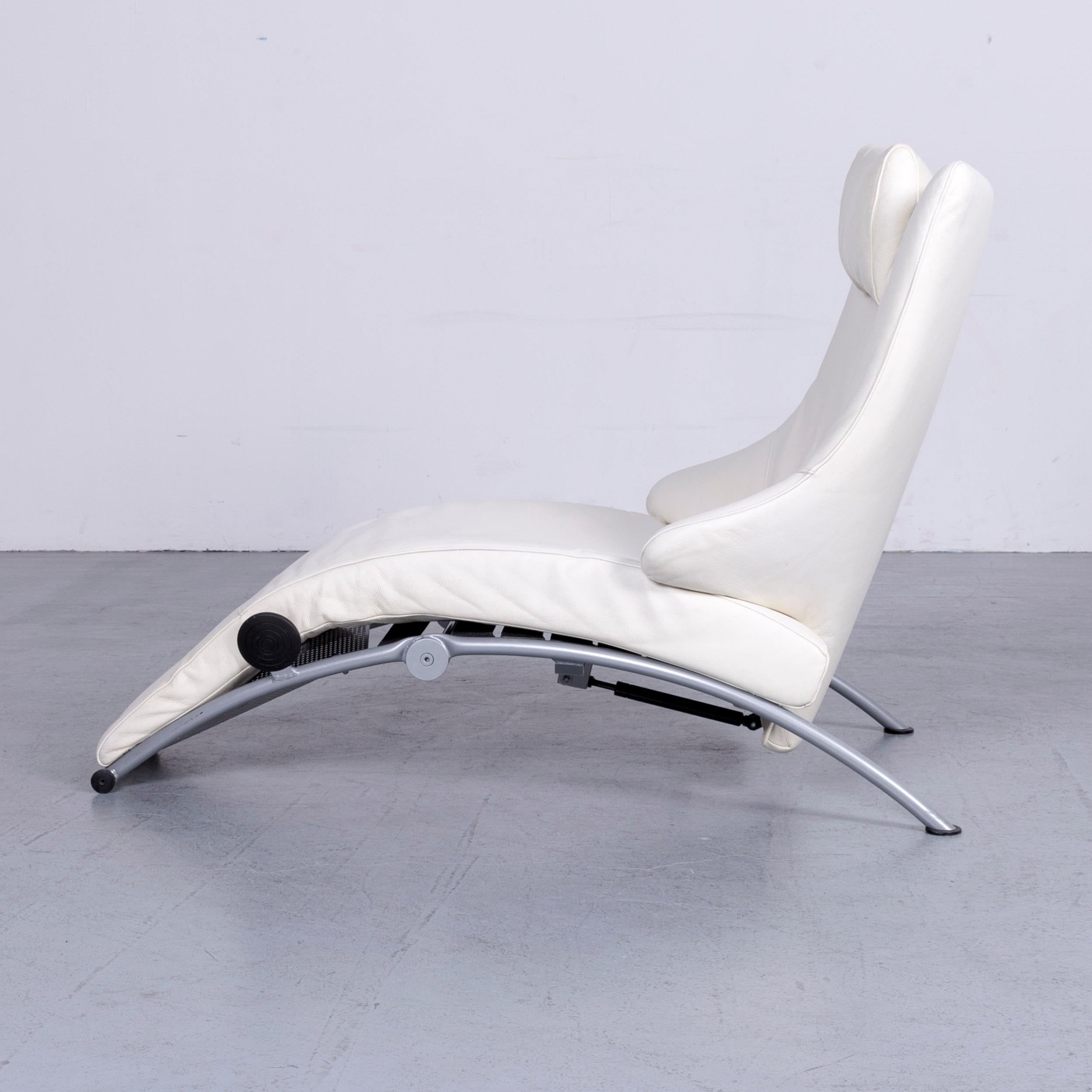 WK Wohnen Solo 699 Designer Leather Chair White One-Seat 5