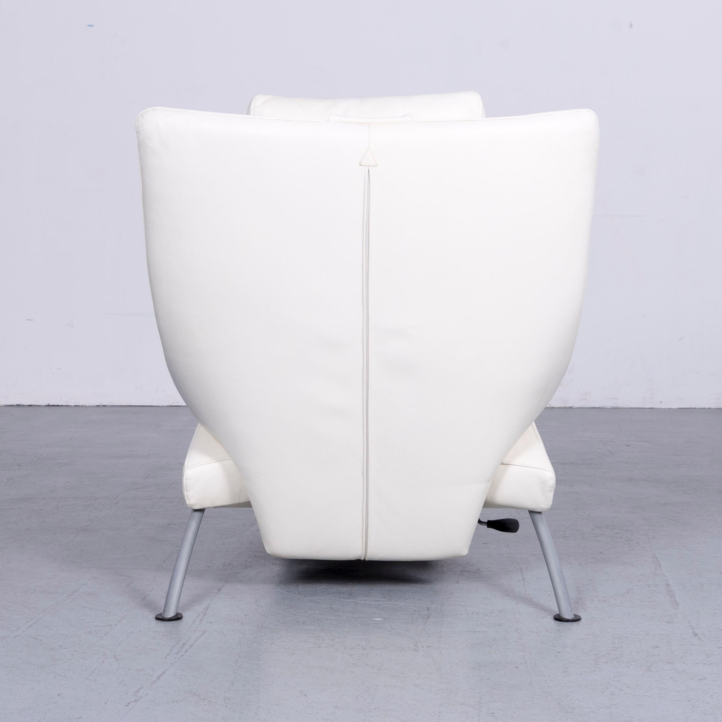 WK Wohnen Solo 699 Designer Leather Chair White One-Seat 4