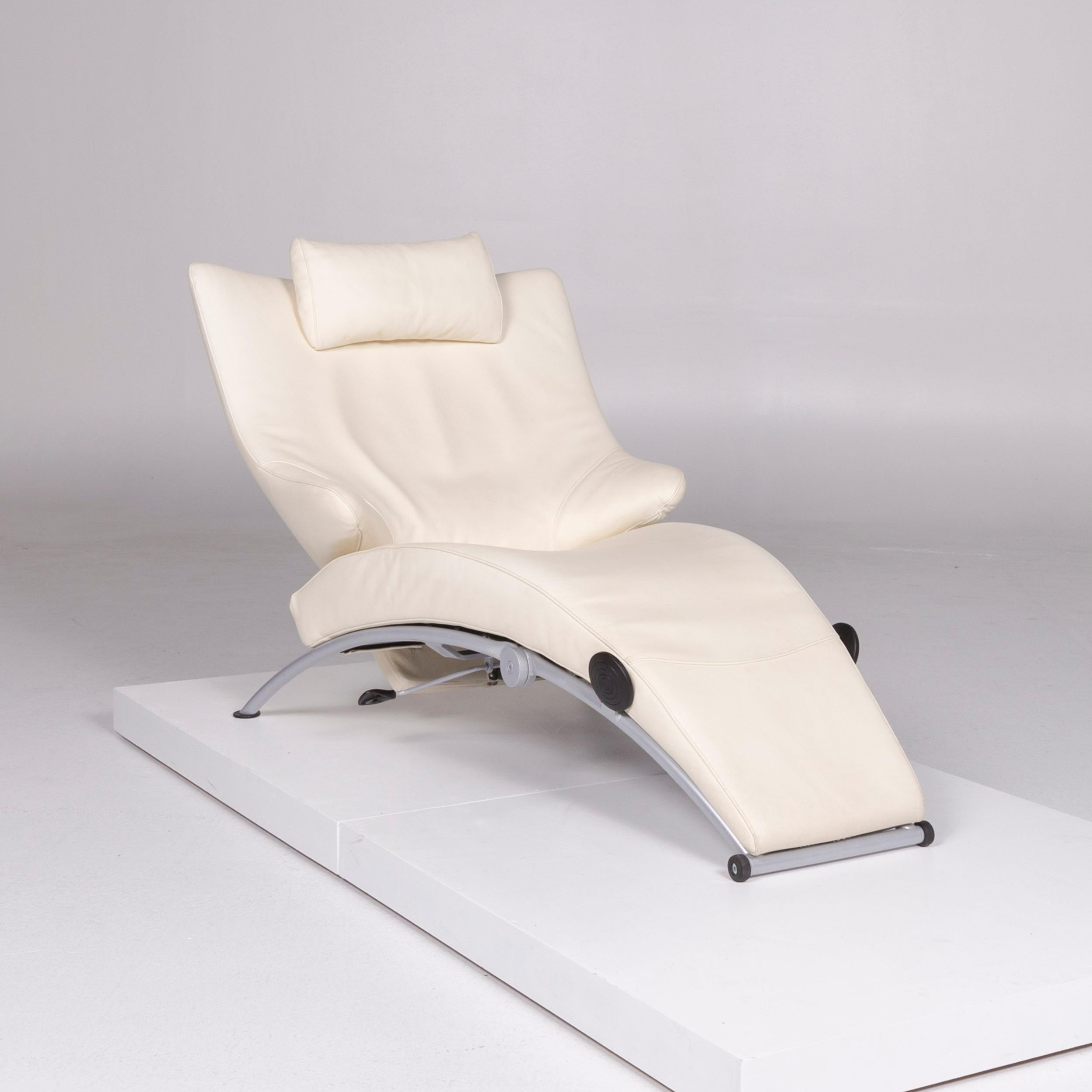 WK Wohnen Solo 699 Designer-Ledersessel in Beige (Moderne) im Angebot
