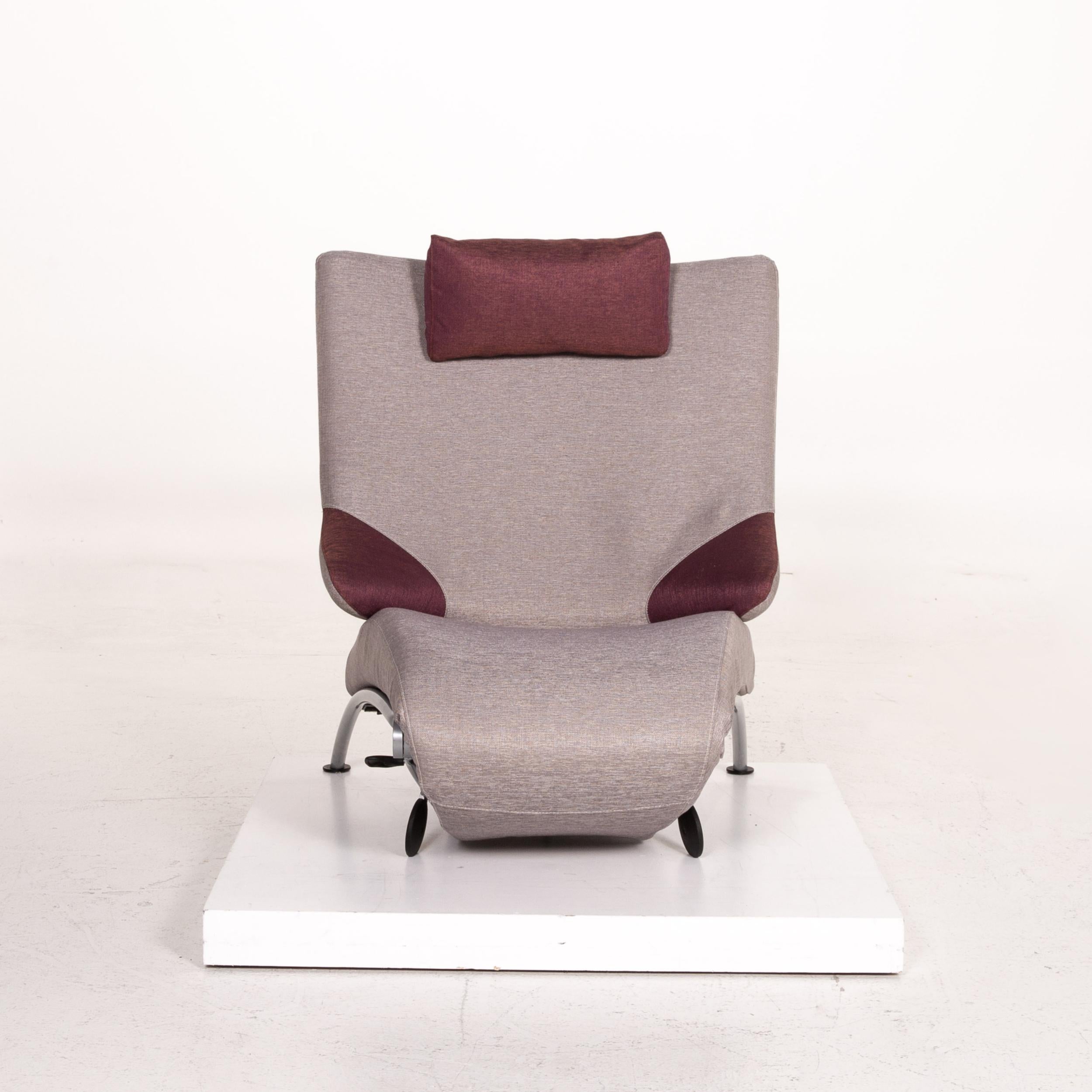 WK Wohnen Solo 699 Fabric Lounger Gray Purple Relax Lounger Armchair Relax 1