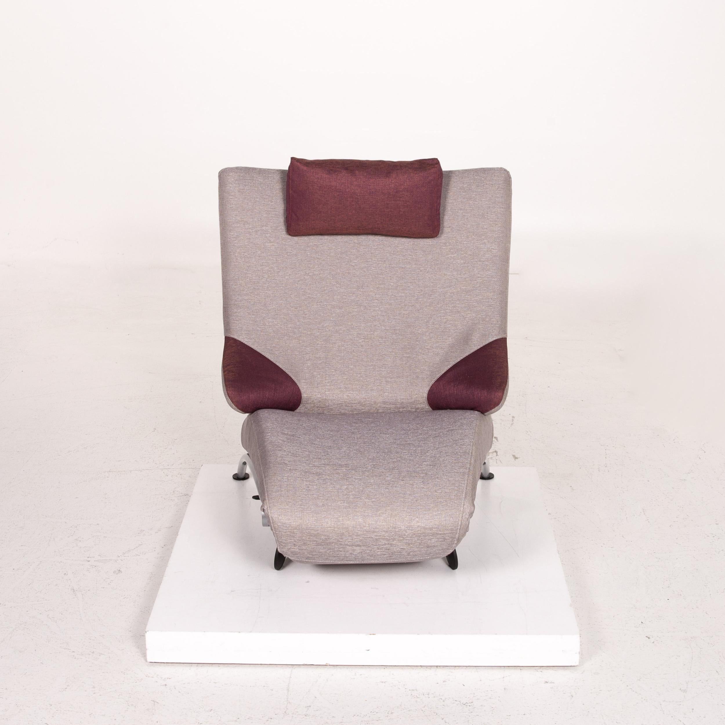 WK Wohnen Solo 699 Fabric Lounger Gray Purple Relax Lounger Armchair Relax 2