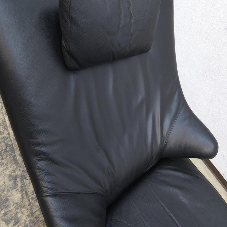 WK Wohnen Solo Sessel Leder Schwarz Relax Liege Guter Zustand Hochwertig en venta 5