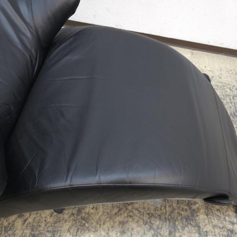 WK Wohnen Solo Sessel Leder Schwarz Relax Liege Guter Zustand Hochwertig en venta 6