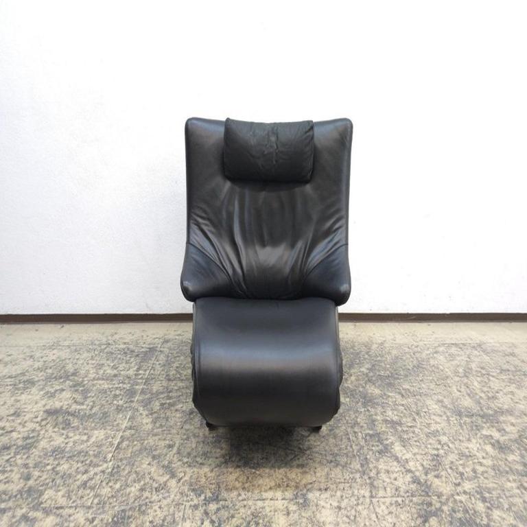 WK Wohnen Solo Sessel Leder Schwarz Relax Liege Guter Zustand Hochwertig en venta 10