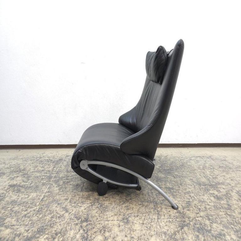 WK Wohnen Solo Sessel Leder Schwarz Relax Liege Guter Zustand Hochwertig en venta 13