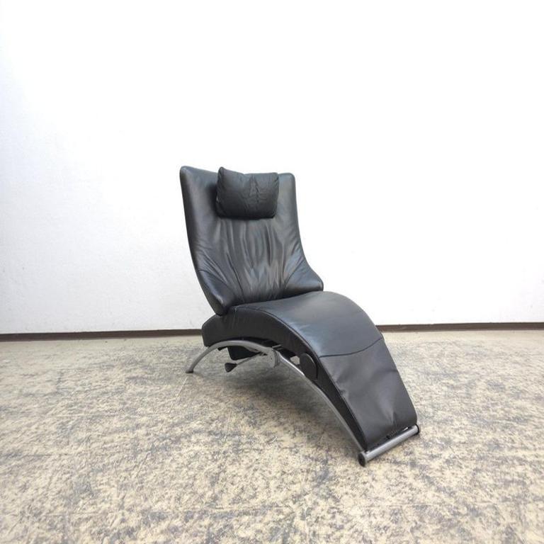 WK Wohnen Solo Sessel Leder Schwarz Relax Liege Guter Zustand Hochwertig Siglo XXI y contemporáneo en venta