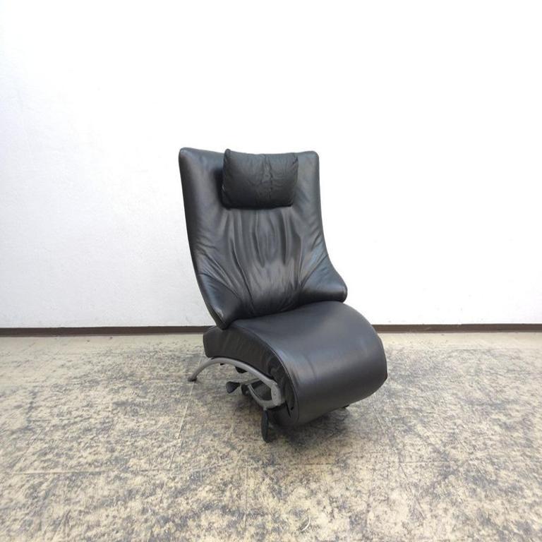 WK Wohnen Solo Sessel Leder Schwarz Relax Liege Guter Zustand Hochwertig en venta 1