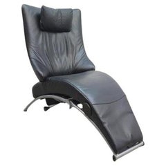 WK Wohnen Solo Sessel Leder Schwarz Relax Liege Guter Zustand Hochwertig