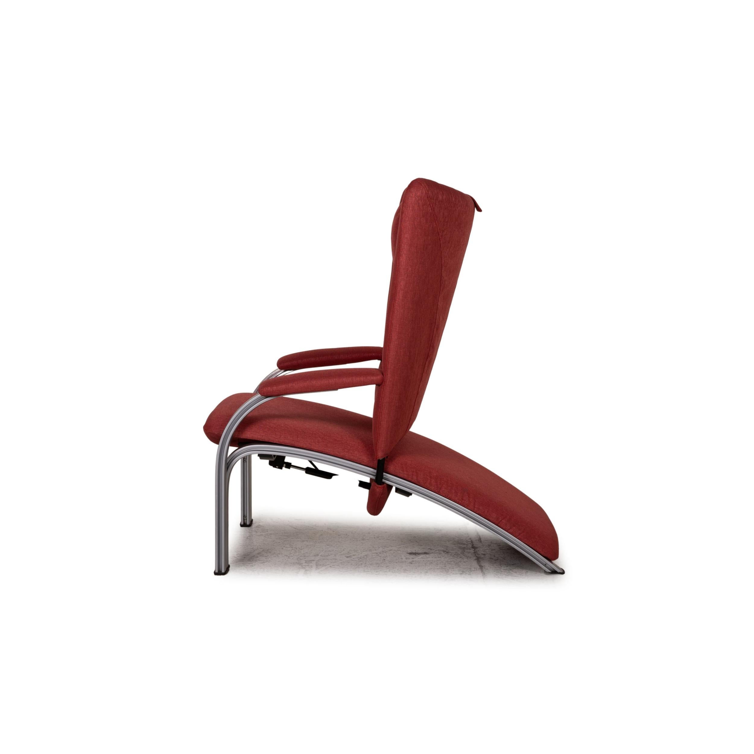 WK Wohnen Spot 698 Armchair Fabric Red Function Relaxation Function For Sale 1