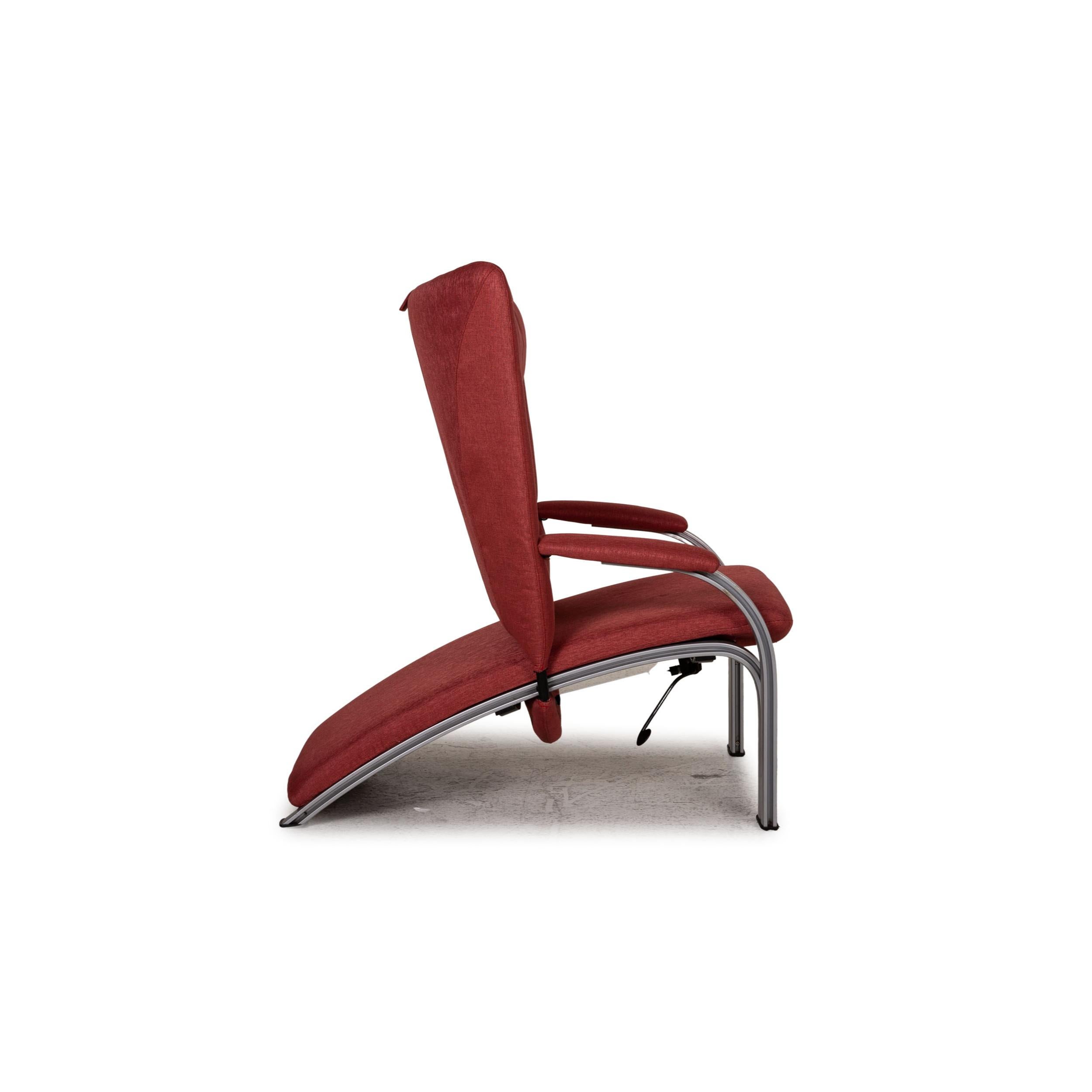 WK Wohnen Spot 698 Armchair Fabric Red Function Relaxation Function In Good Condition For Sale In Cologne, DE