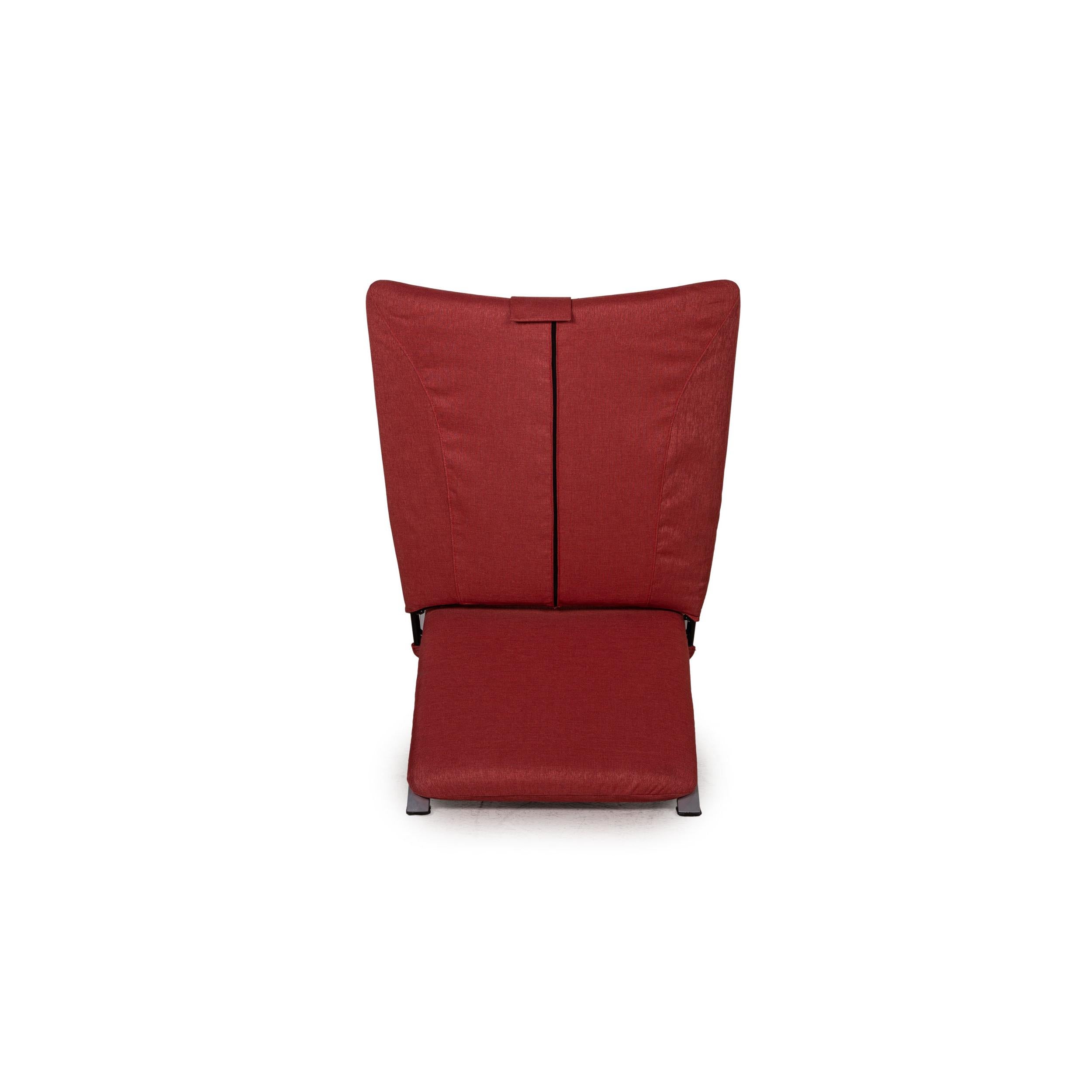 Contemporary WK Wohnen Spot 698 Armchair Fabric Red Function Relaxation Function For Sale