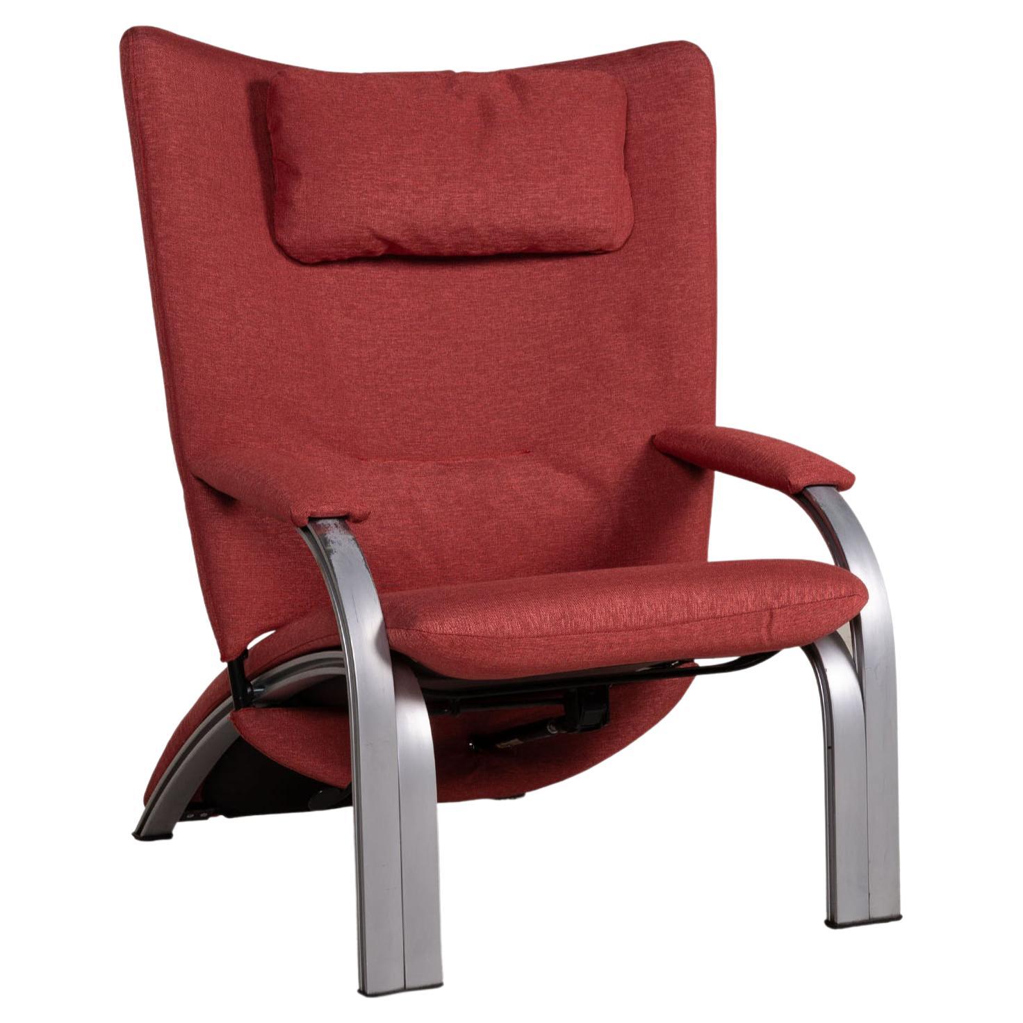 WK Wohnen Spot 698 Armchair Fabric Red Function Relaxation Function For Sale