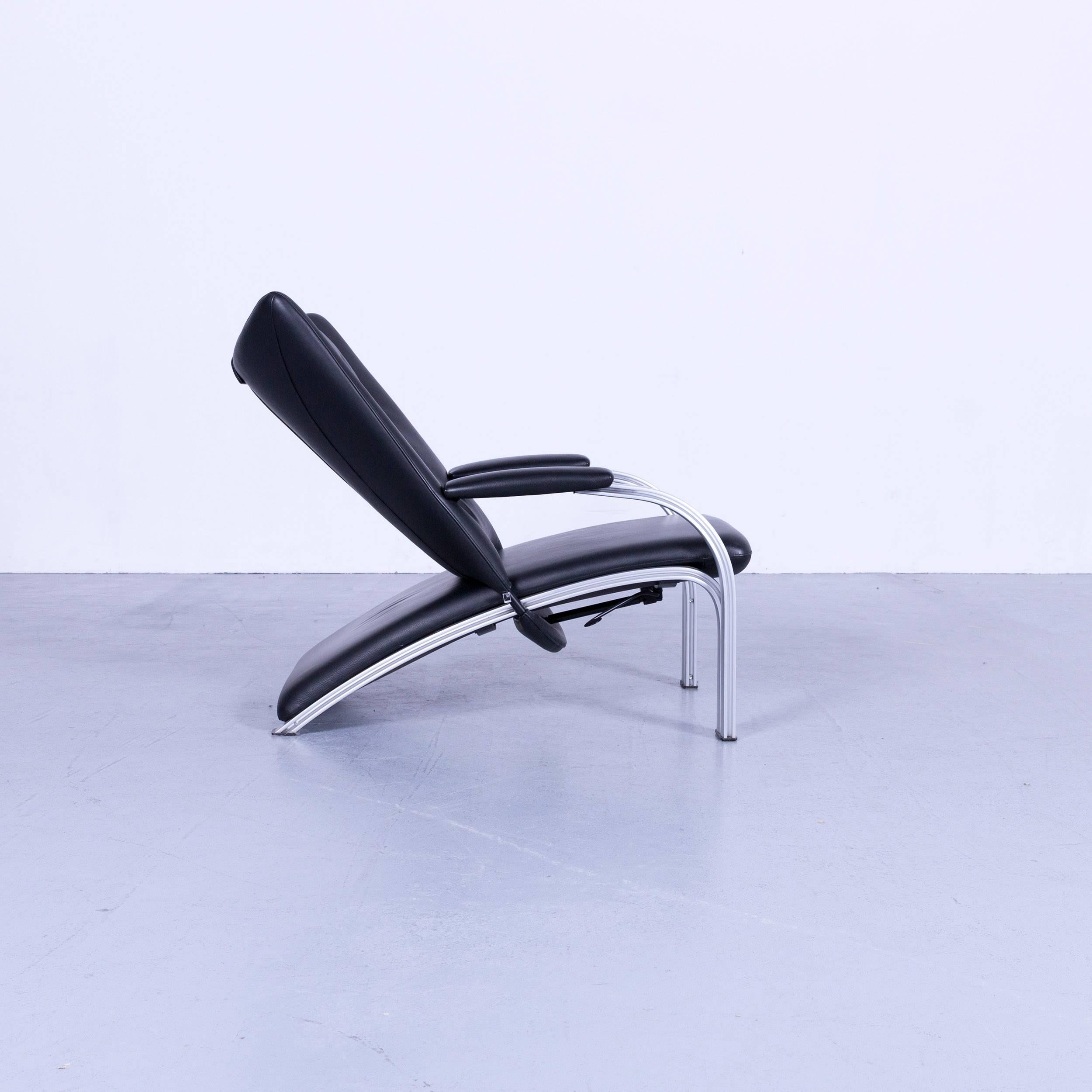 Contemporary WK Wohnen Spot 698 Designer Leather Couch Black Armchair One-Seat