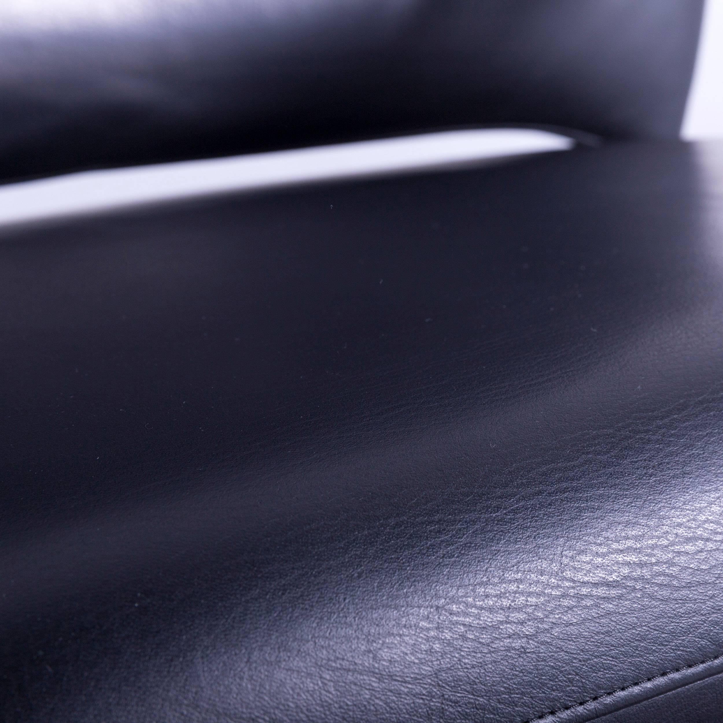 WK Wohnen Spot 698 Designer Leather Couch Black Armchair One-Seat 2