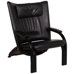 Wk Wohnen Spot 698 Leather Armchair Black Function Relaxation Armchair