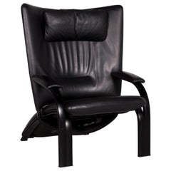 WK Wohnen Spot 698 Leather Armchair Black Relax Function