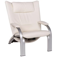 WK Wohnen Spot 698 Leather Armchair by Prof. Stefan Heiliger Creme Liege