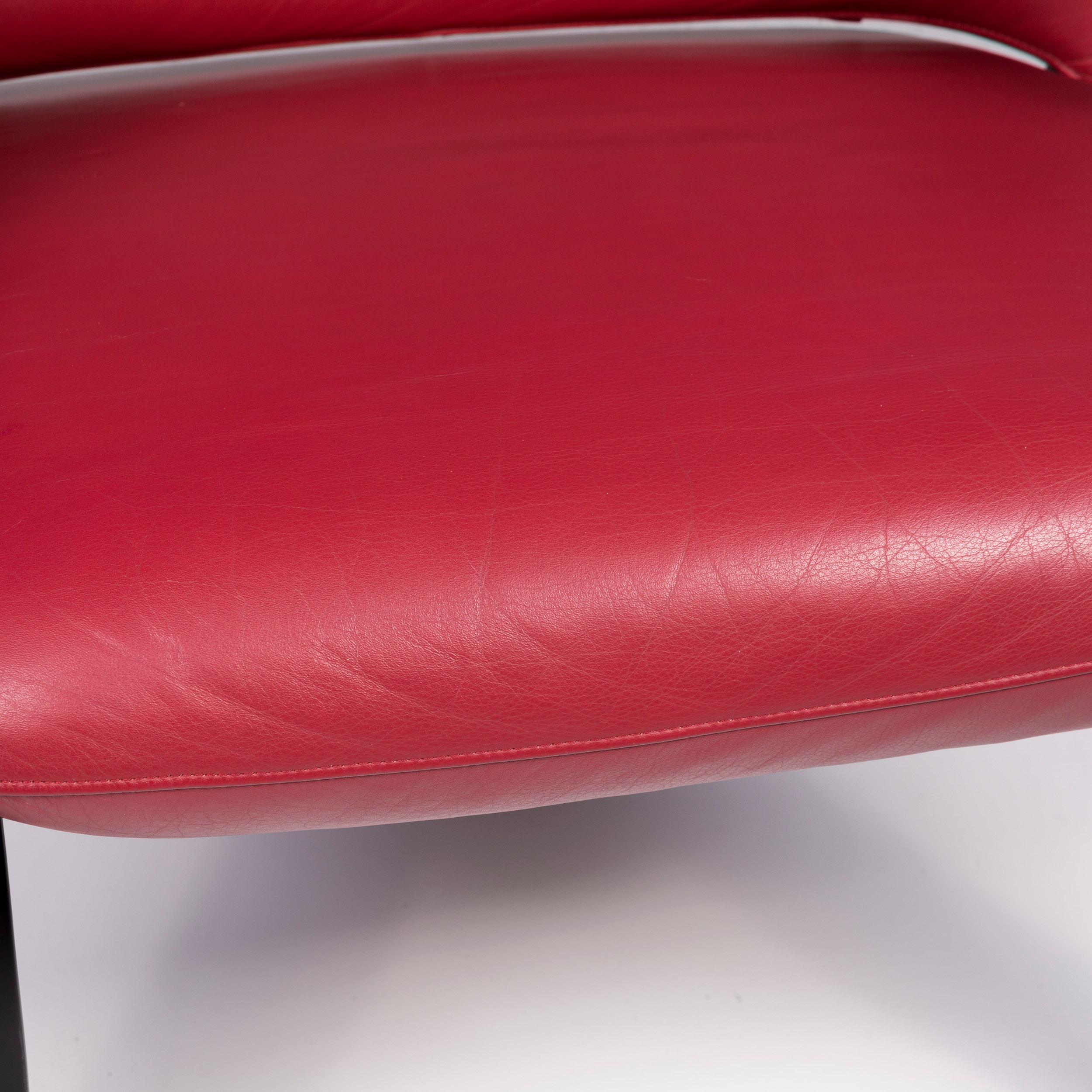 WK Wohnen Spot 698 Leather Armchair Red In Good Condition In Cologne, DE