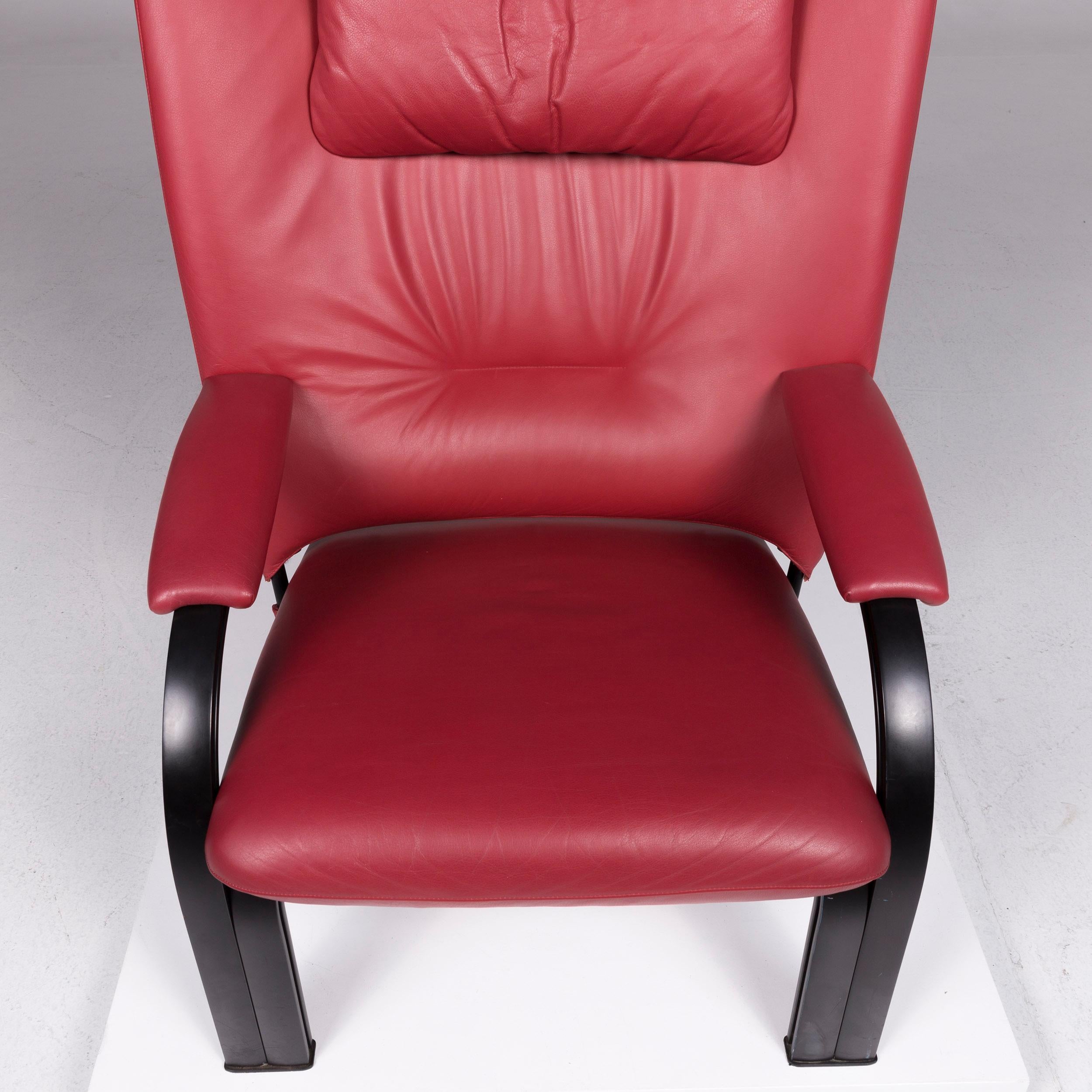 Contemporary WK Wohnen Spot 698 Leather Armchair Red