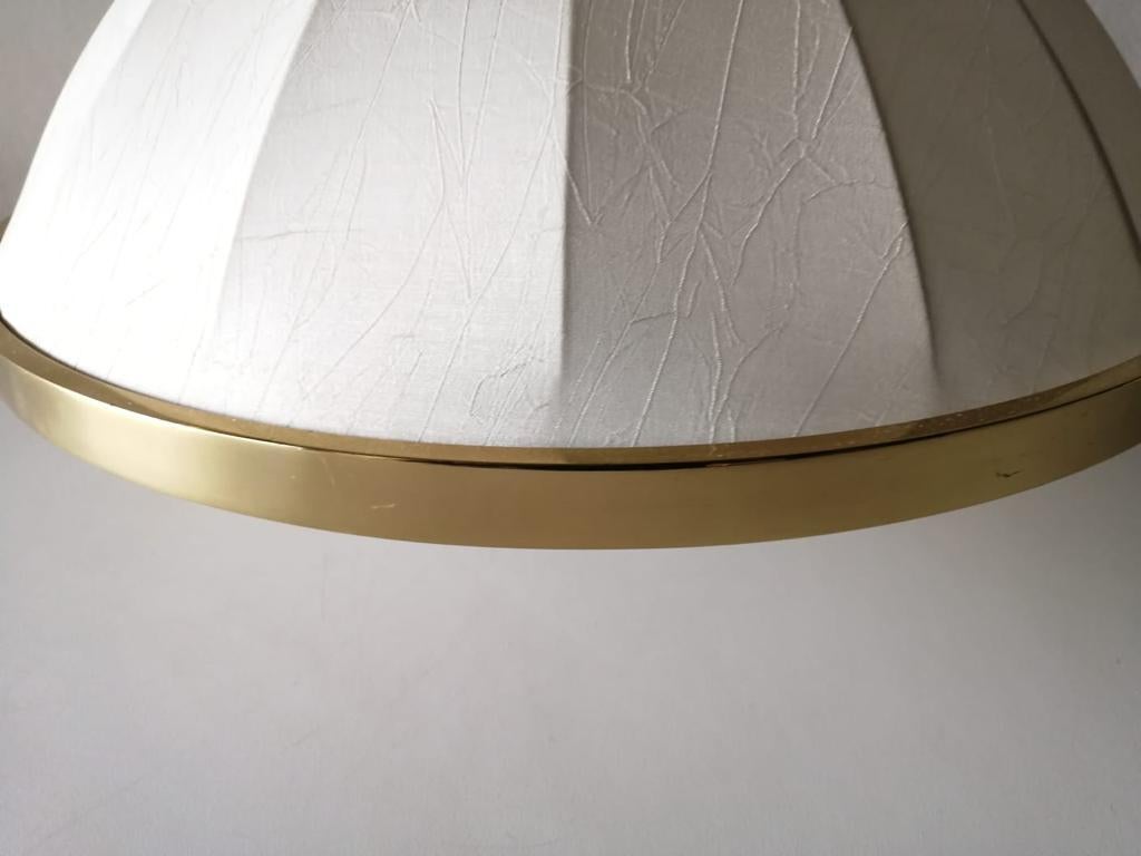 Fabric and Brass Counterweight Pendant Lamp by WKR, 1970s, Germany 3