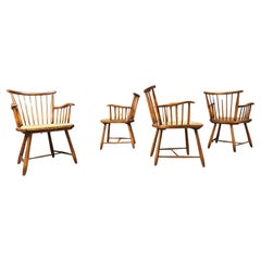 WKS 7 Armchairs with Wickerwork Seat by Arno Lambrecht for Wk Möbel, Germany