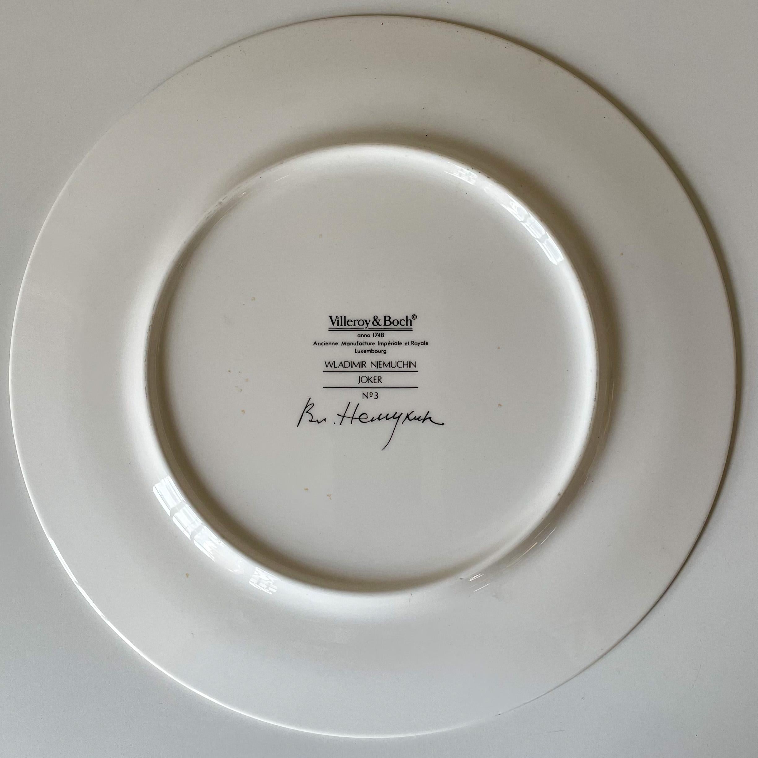 Wladimir Njemuchin Collector's Plate for Villeroy & Boch 'Joker/No. 3' In Good Condition In New York, NY