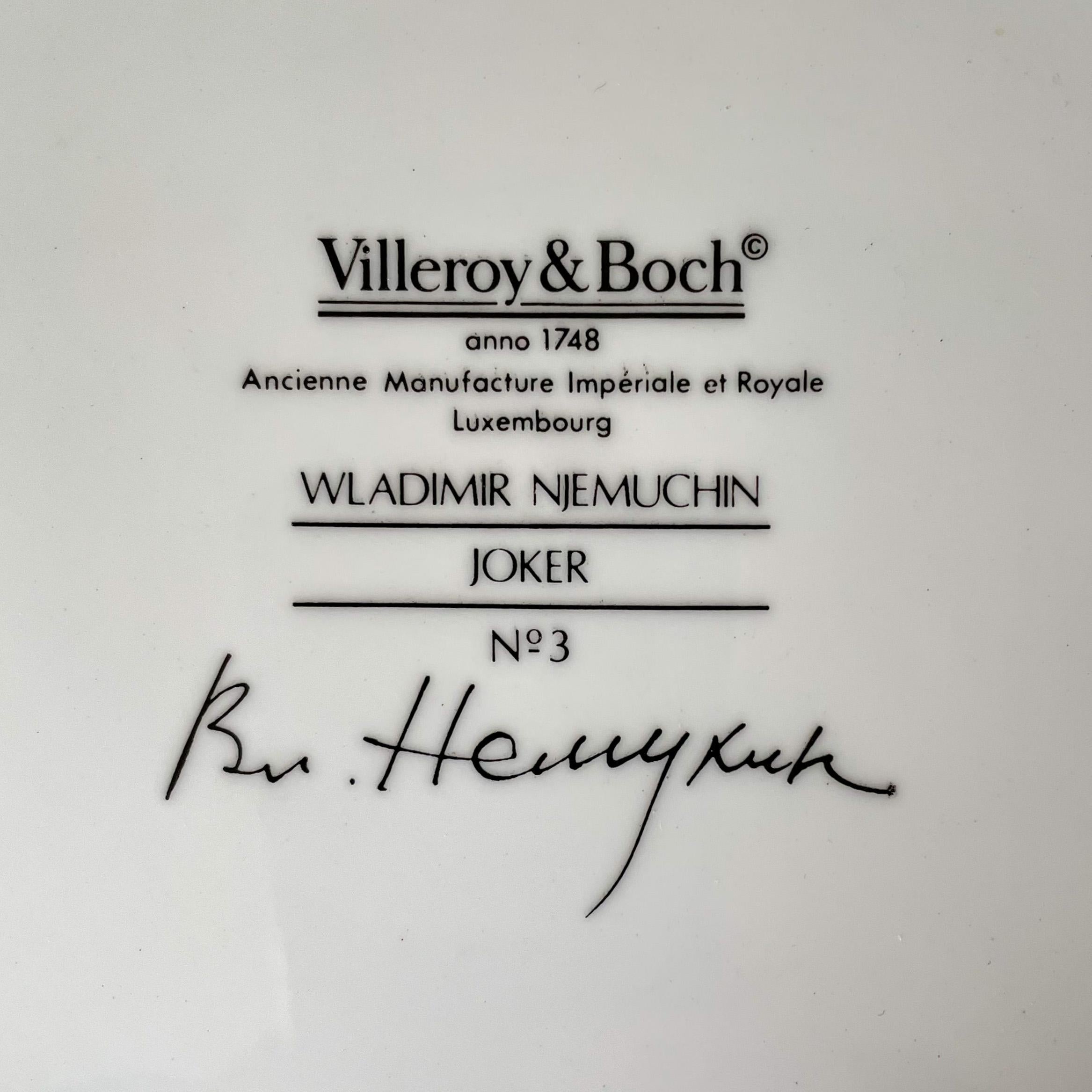 Late 20th Century Wladimir Njemuchin Collector's Plate for Villeroy & Boch 'Joker/No. 3'
