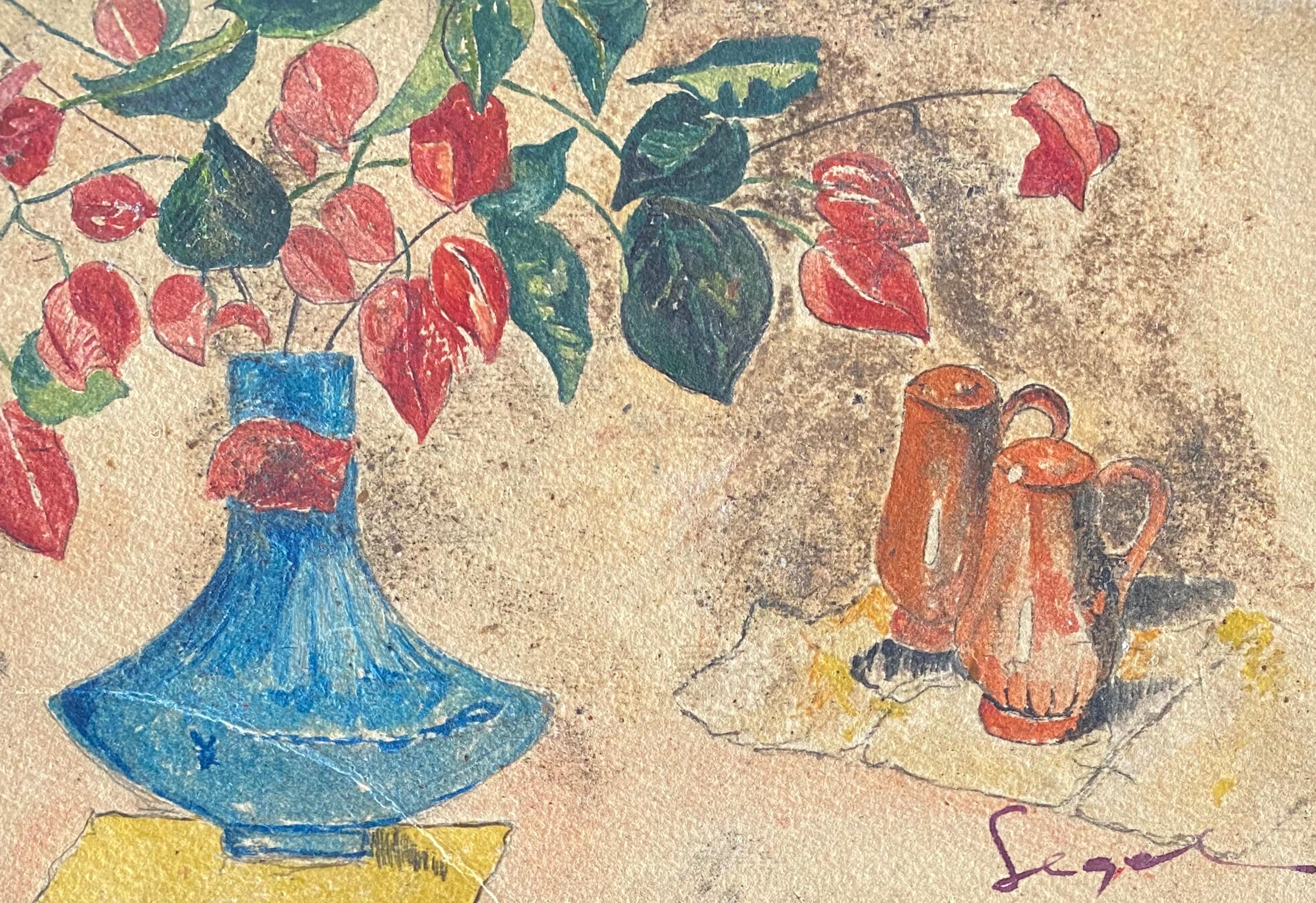 Russian Expressionist Artist Flowers Etching - Print by Wladimir Sagal