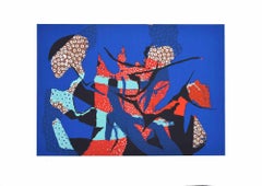 Abstract Composition - Original Screen Print by Wladimiro Tulli - 1970s