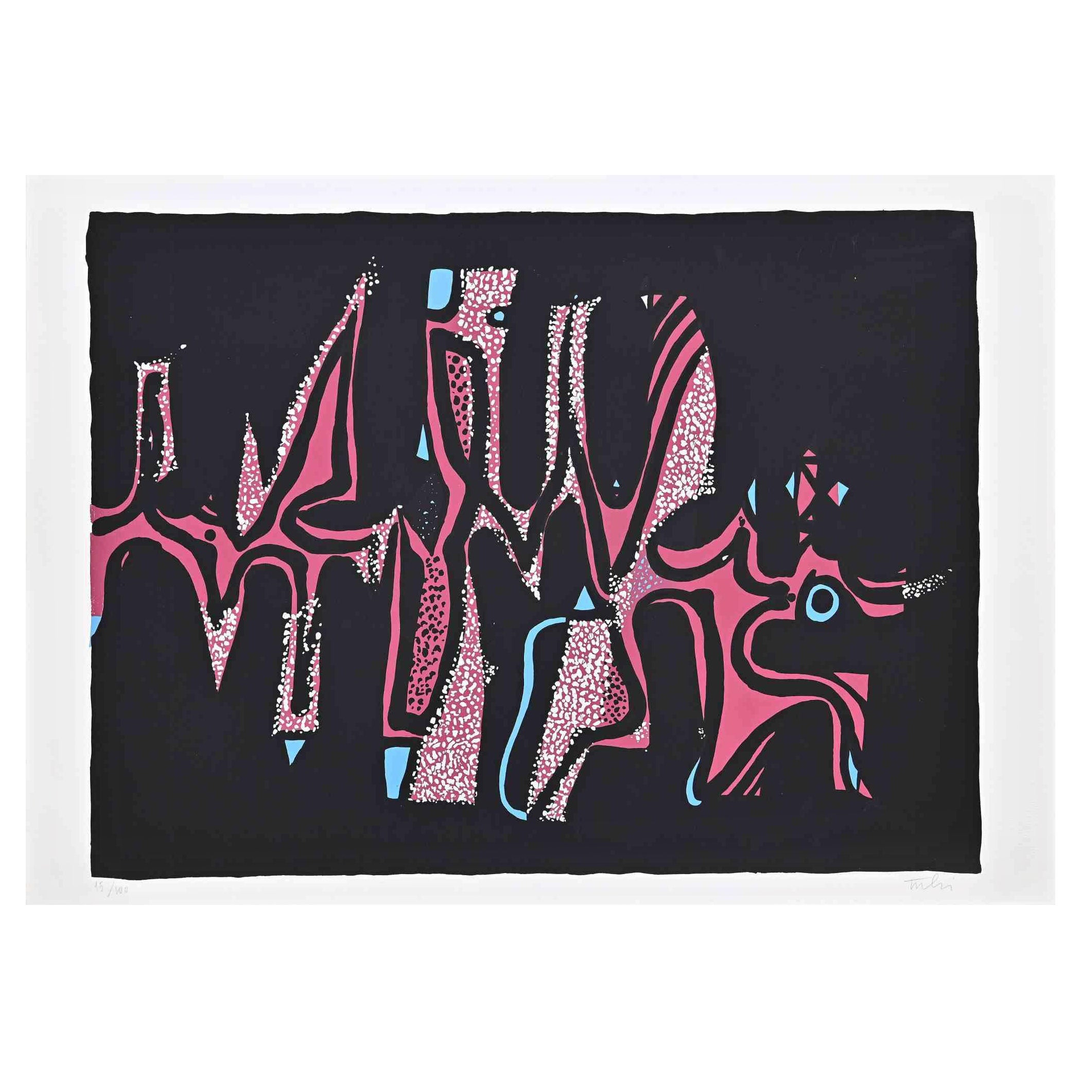 Abstract Composition - Screen Print by Wladimiro Tulli - 1970s