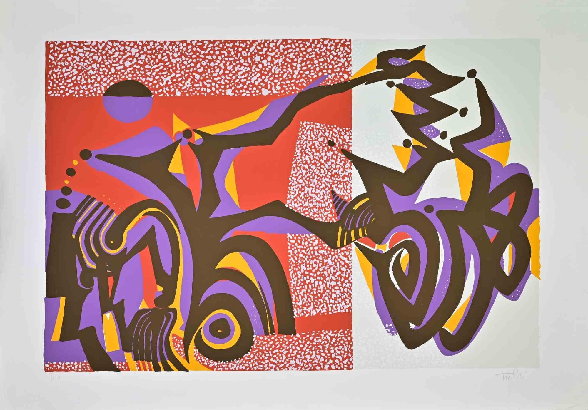 Abstract Composition - Screenprint by Wladimiro Tulli - 1970s