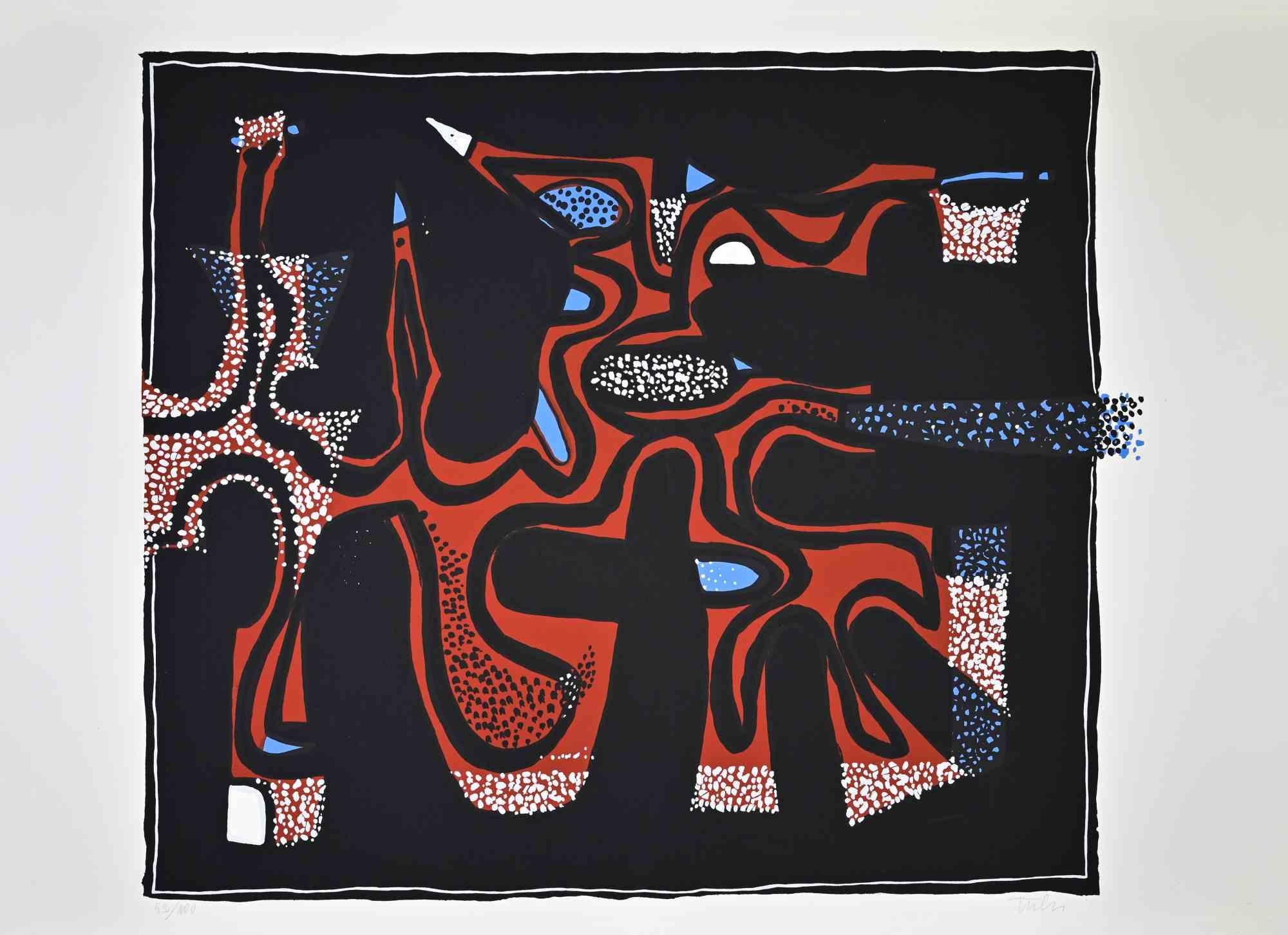 Abstract Composition - Screenprint by Wladimiro Tulli - 1970s