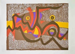 Brown Composition - Screenprint by Wladimiro Tulli - 1970s