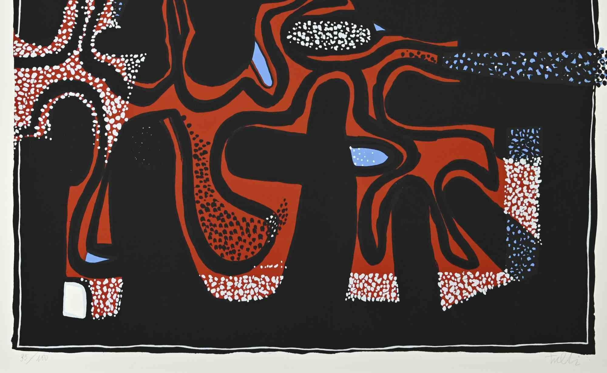 Composizione carnevalesca - Litografia di Wladimiro Tulli - 1973 in vendita 1
