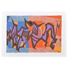 Karnevals-Komposition – Paraventdruck von Wladimiro Tulli – 1970er Jahre