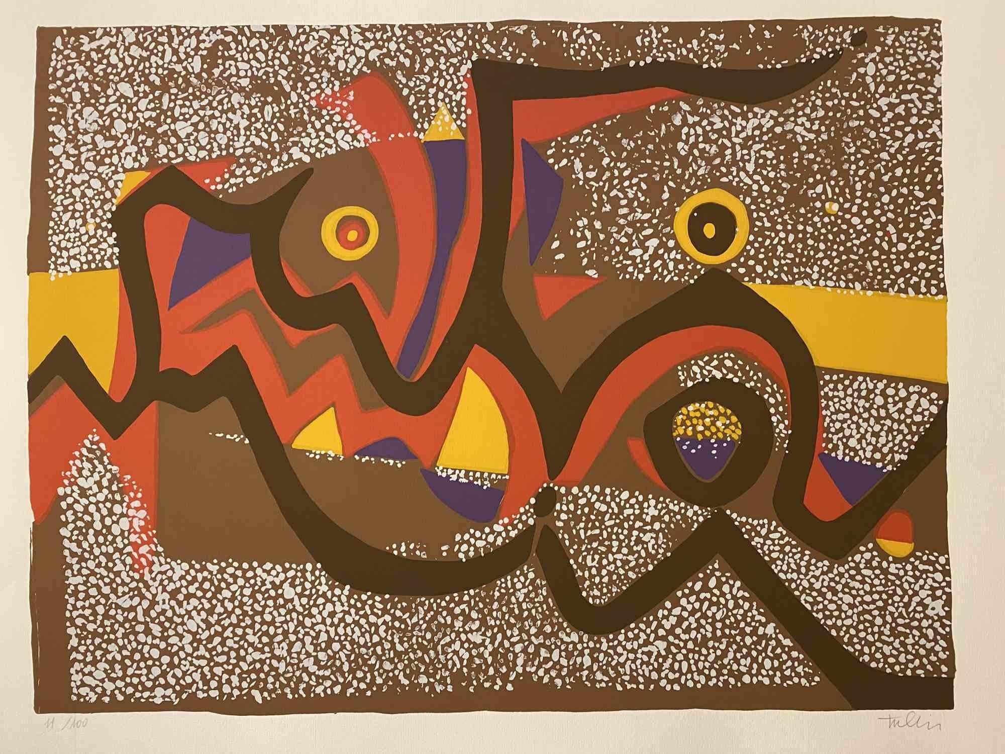 Composition carnavalesque est une sérigraphie colorée sur papier, réalisée dans les années 1970 par l'artiste italien Wladimiro Tulli.

Signé à la main en bas à droite.

Numéroté, édition de 11/100.

Une belle œuvre d'art représentant une
