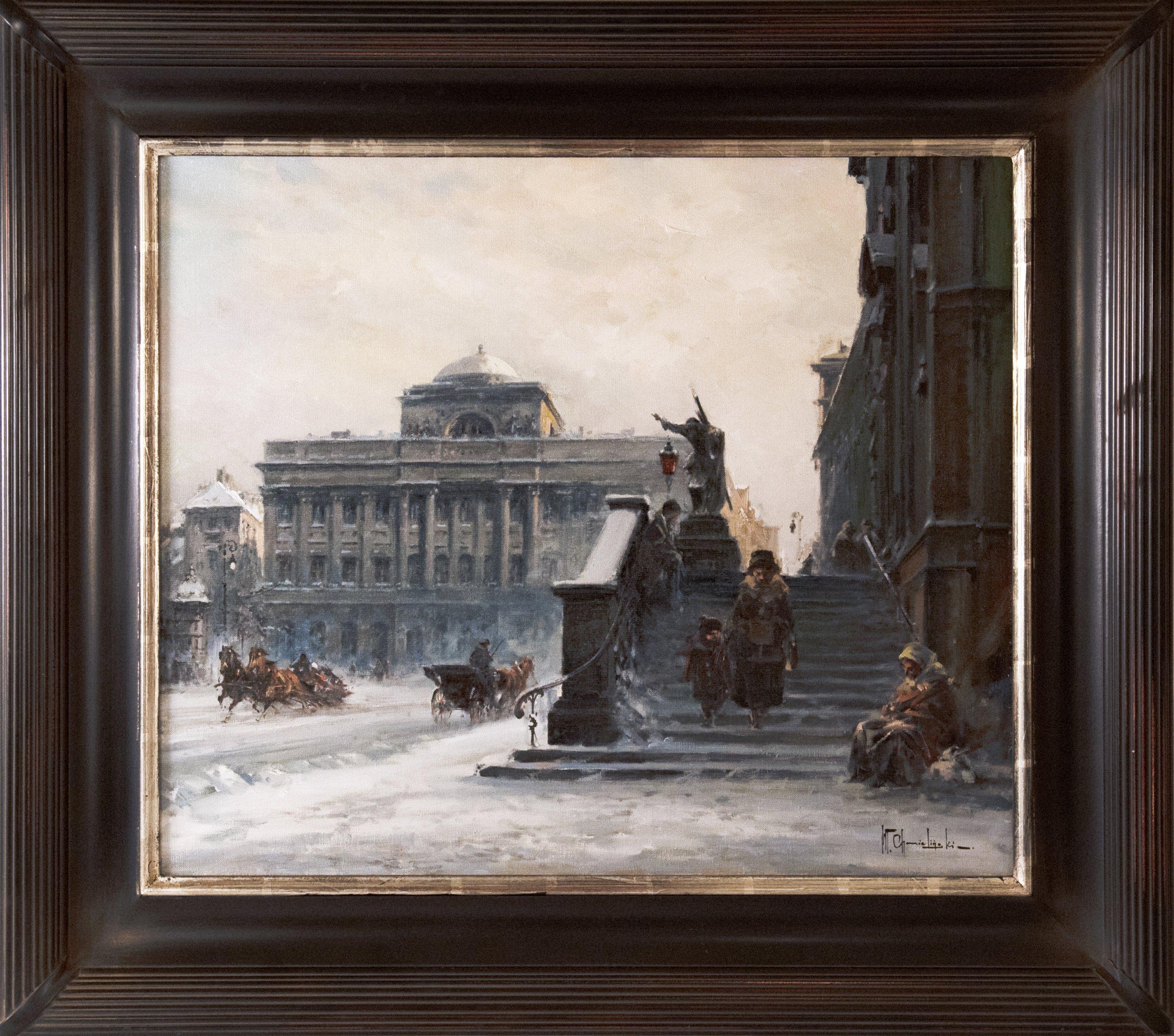 Wladyslaw Chmieliński Landscape Painting – „ People of the Street“ von W. T. Chmielinksi