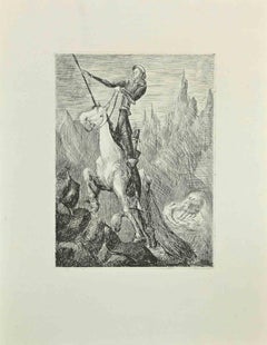 Don Quixote - Etching by Wladyslaw Jahl - 1951