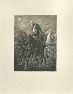 Don Quixote - Etching by Wladyslaw Jahl - 1951
